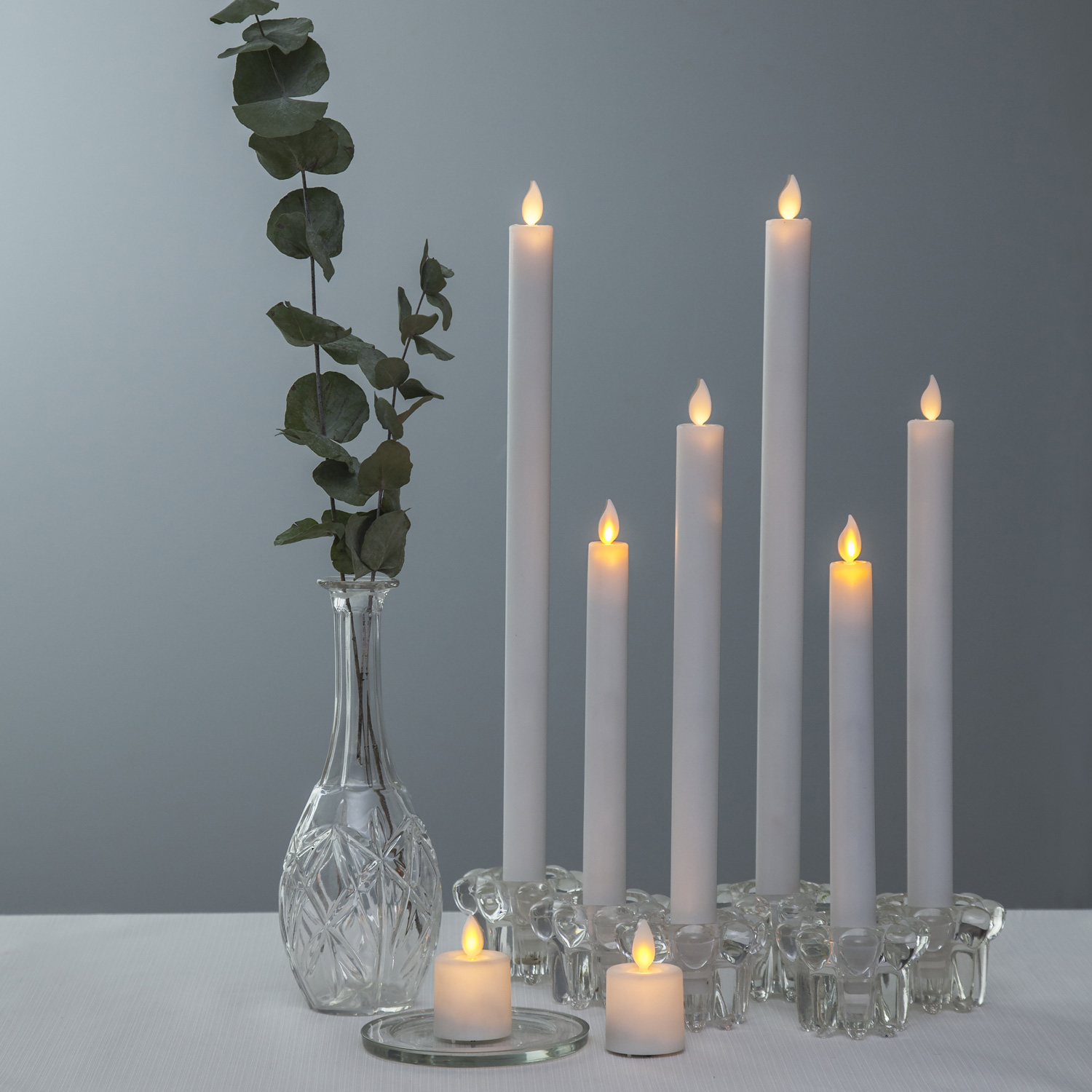 LED Stabkerze M-Twinkle - Echtwachs - mechanische Flamme - H: 30cm - Timer - weiß - 2er Set LED Stabkerze M-Twinkle - Echtwachs - mechanische Flamme - H: 30cm - Timer - weiß - 2er Set