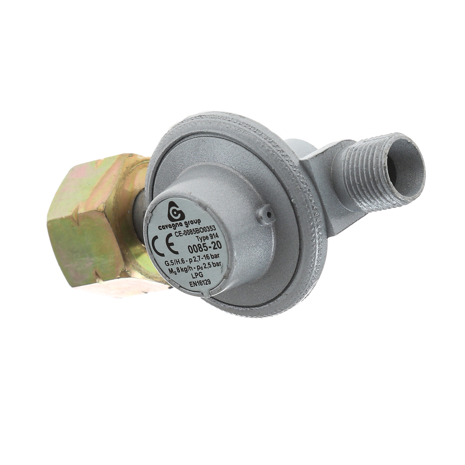 Gasregler 2,5bar - 8kg/h - Kombi x G 3/8" LH-KN