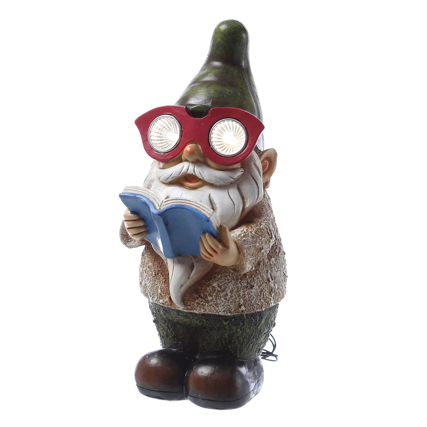 LED Solar Gartenzwerg BÜCHERWURM - Gartenfigur - 2 warmweiße LED - Lichtsensor - H: 24,5cm - grün LED Solar Gartenzwerg BÜCHERWURM - Gartenfigur - 2 warmweiße LED - Lichtsensor - H: 24,5cm - grün