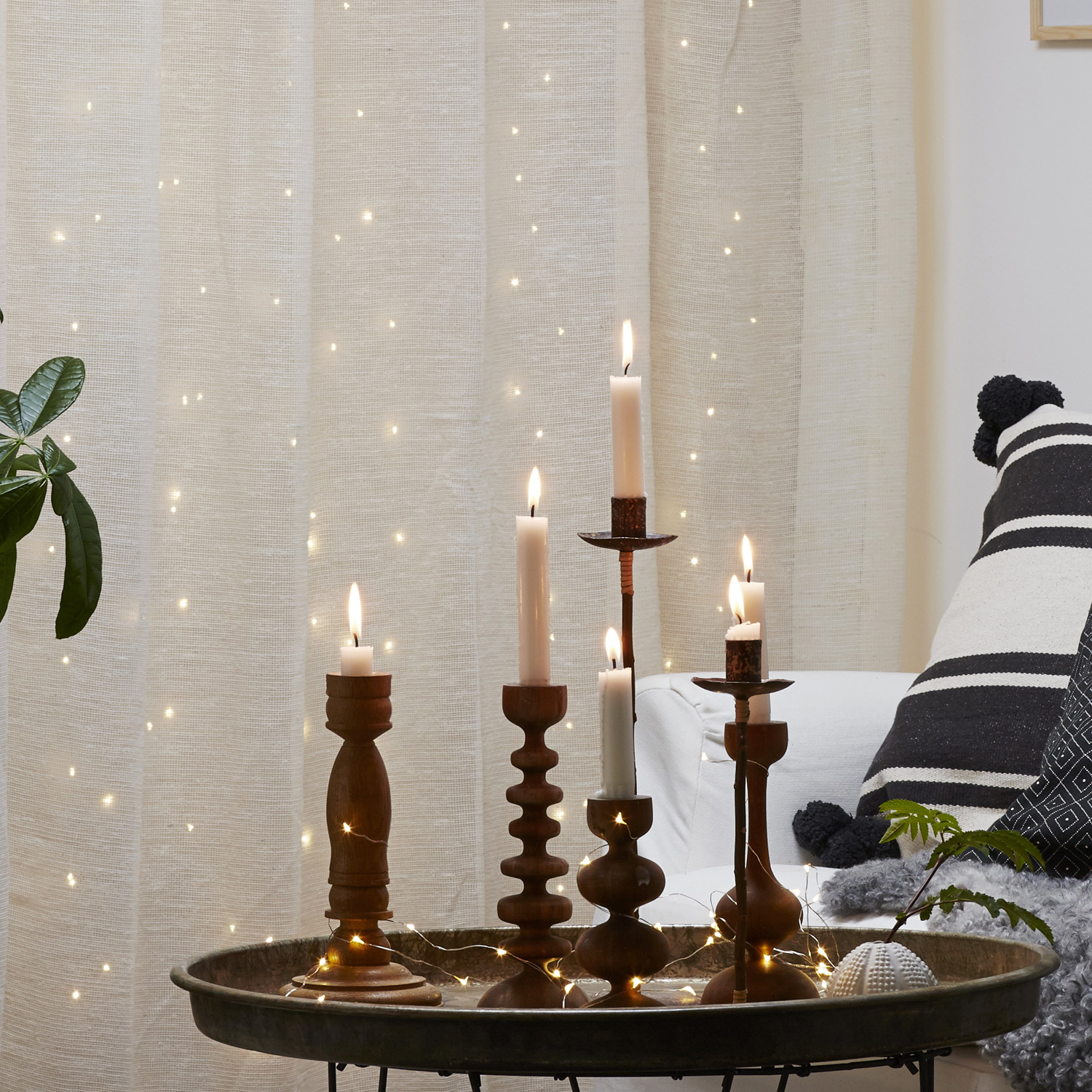 LED Lichtervorhang Tautropfen - 100 warmweiße LED - H:1m, L:1m - 10x silberner Draht - Trafo - Innen LED Lichtervorhang Tautropfen - 100 warmweiße LED - H:1m, L:1m - 10x silberner Draht - Trafo - Innen