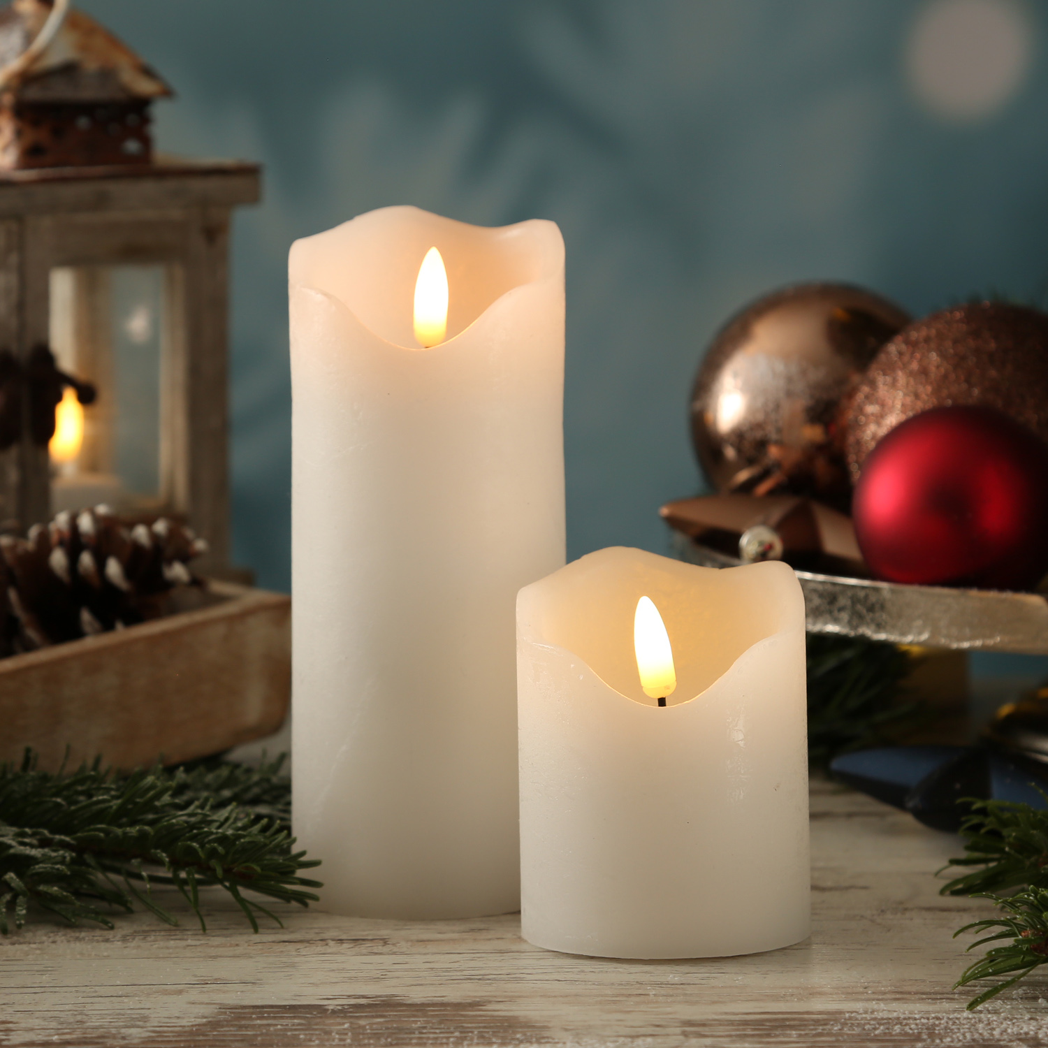 LED Kerze FLAMME - Rustik-Optik - Echtwachs - 3D Flamme - H: 17cm - Batterie - Timer - weiß LED Kerze FLAMME - Rustik-Optik - Echtwachs - 3D Flamme - H: 17cm - Batterie - Timer - weiß