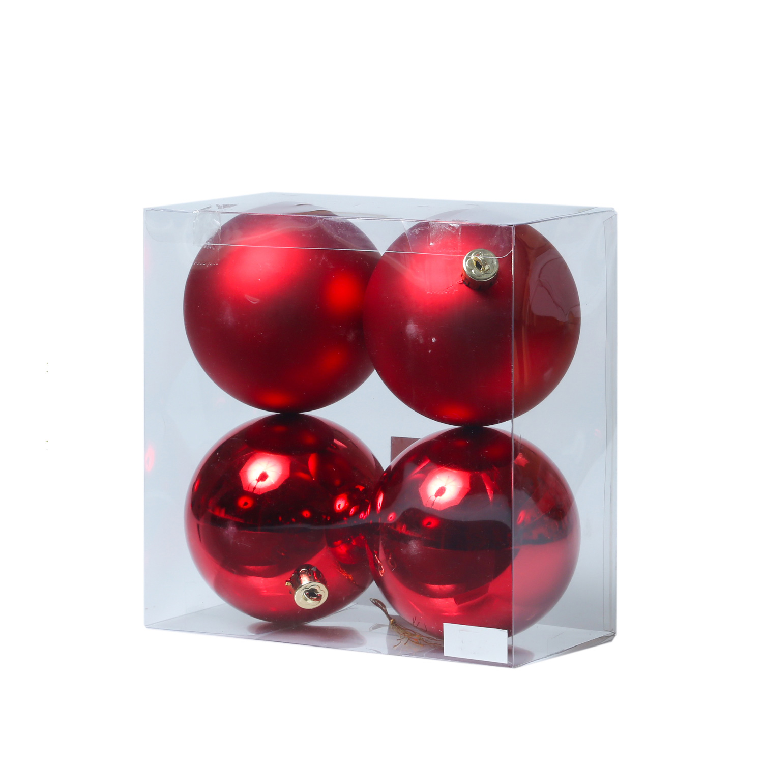 Christbaumkugel - Weihnachtsbaumkugel - bruchfest - D: 10cm - glänzend und matt - rot - 4er Set Christbaumkugel - Weihnachtsbaumkugel - bruchfest - D: 10cm - glänzend und matt - rot - 4er Set