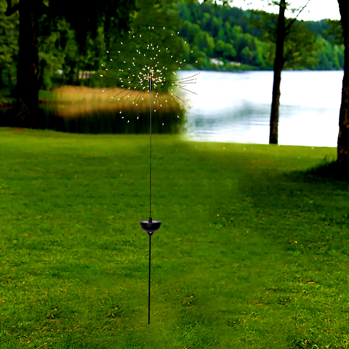 LED Solarstab "Firework" Gartendeko - 90 warmweiße LED - H: 100cm - Dämmerungssensor LED Solarstab "Firework" Gartendeko - 90 warmweiße LED - H: 100cm - Dämmerungssensor