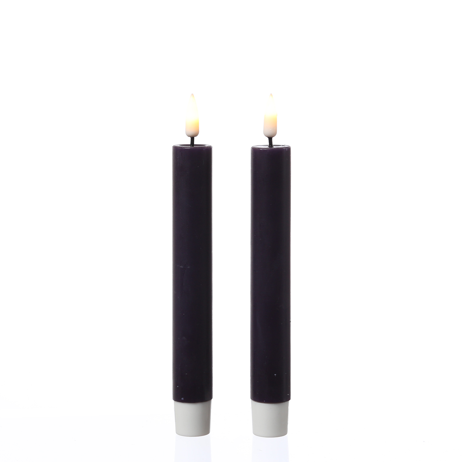 LED Stabkerzen MIA - Echtwachs - realistische 3D Flamme - H: 15cm - dunkellila - 2 Stk. LED Stabkerzen MIA - Echtwachs - realistische 3D Flamme - H: 15cm - dunkellila - 2 Stk.