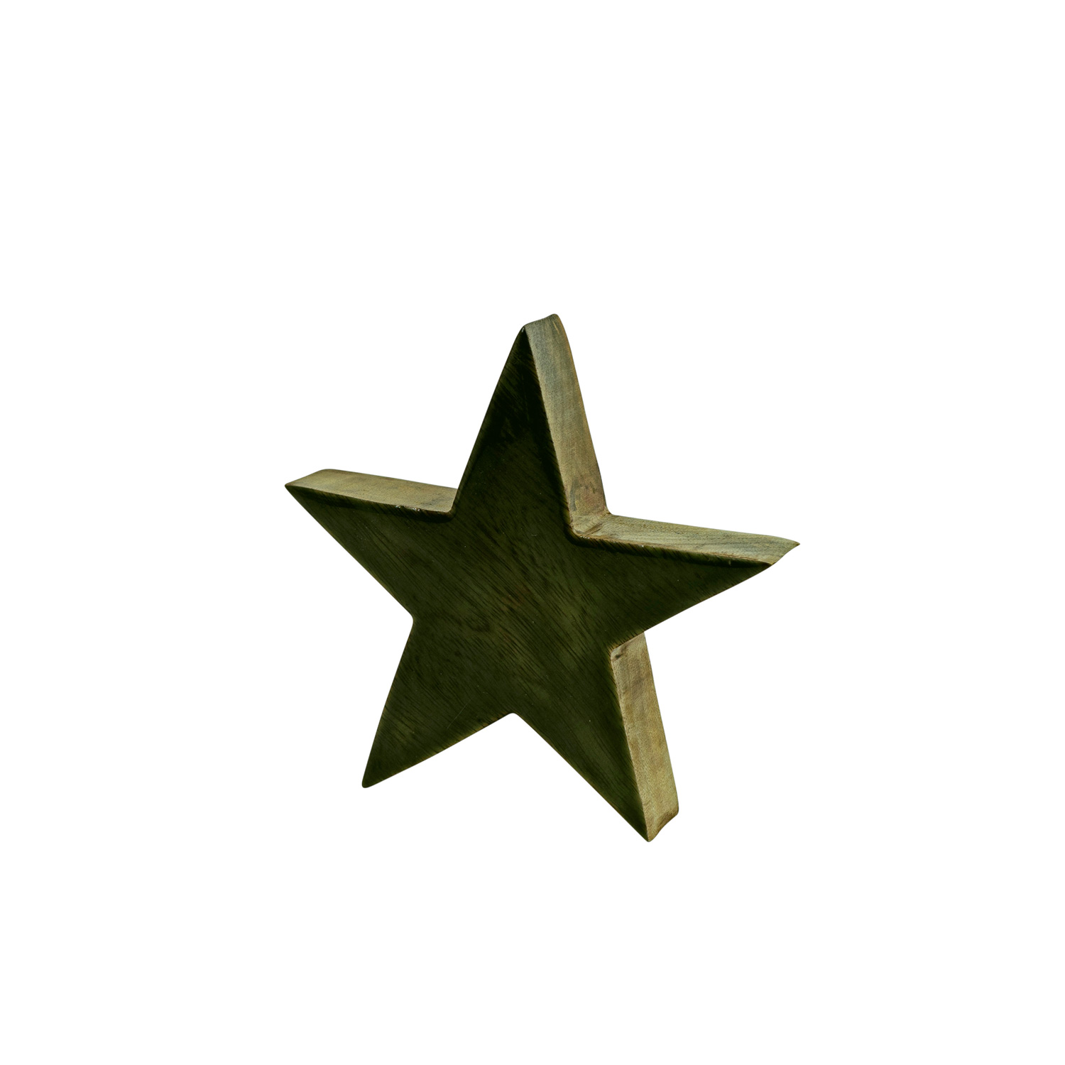 Holzstern - Weihnachtsstern - stehend - einseitig emailliert - Mangoholz - H: 20cm - natur, grün Holzstern - Weihnachtsstern - stehend - einseitig emailliert - Mangoholz - H: 20cm - natur, grün