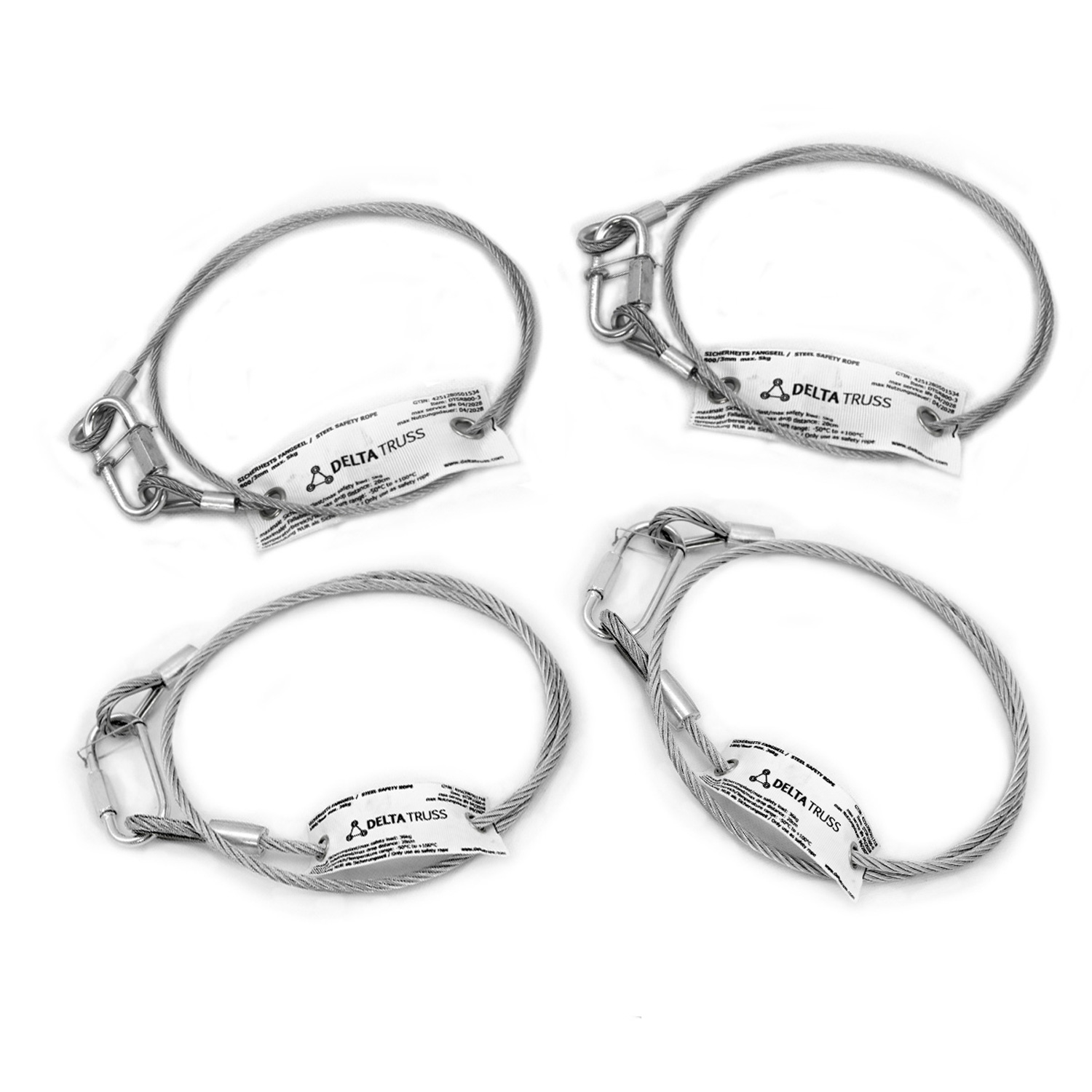 Sicherheitsfangseil 600x4mm - 10er Set - Safety nach BGV-C1 bis 10kg Sicherheitsfangseil 600x4mm - 10er Set - Safety nach BGV-C1 bis 10kg