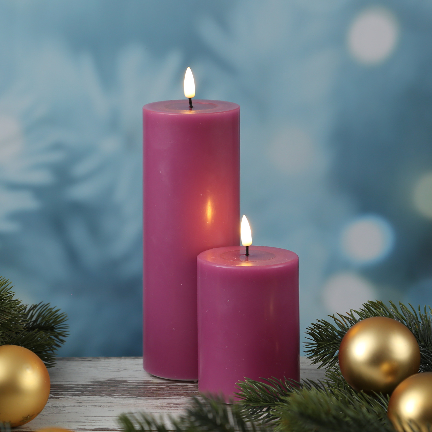 LED Stumpenkerze MIA - Echtwachs - realistische 3D Flamme - H: 20cm - D: 7,5cm - malve LED Stumpenkerze MIA - Echtwachs - realistische 3D Flamme - H: 20cm - D: 7,5cm - malve