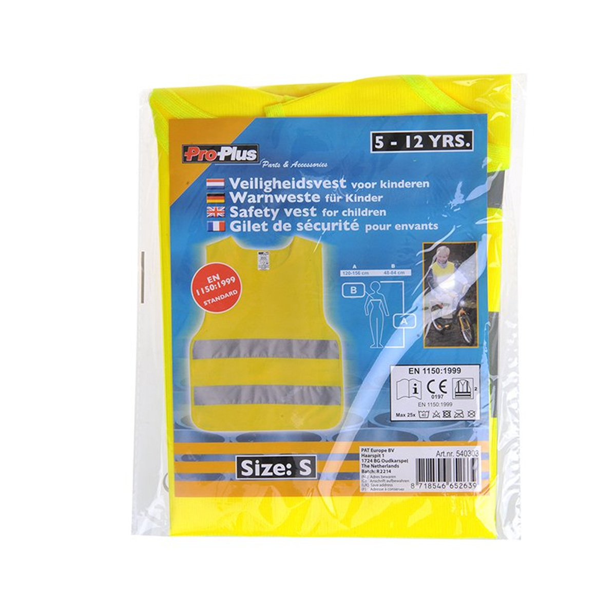 Sicherheitsweste / Warnweste für Kinder - gelb - Größe S (5-12 Jahre) Sicherheitsweste / Warnweste für Kinder - gelb - Größe S (5-12 Jahre)