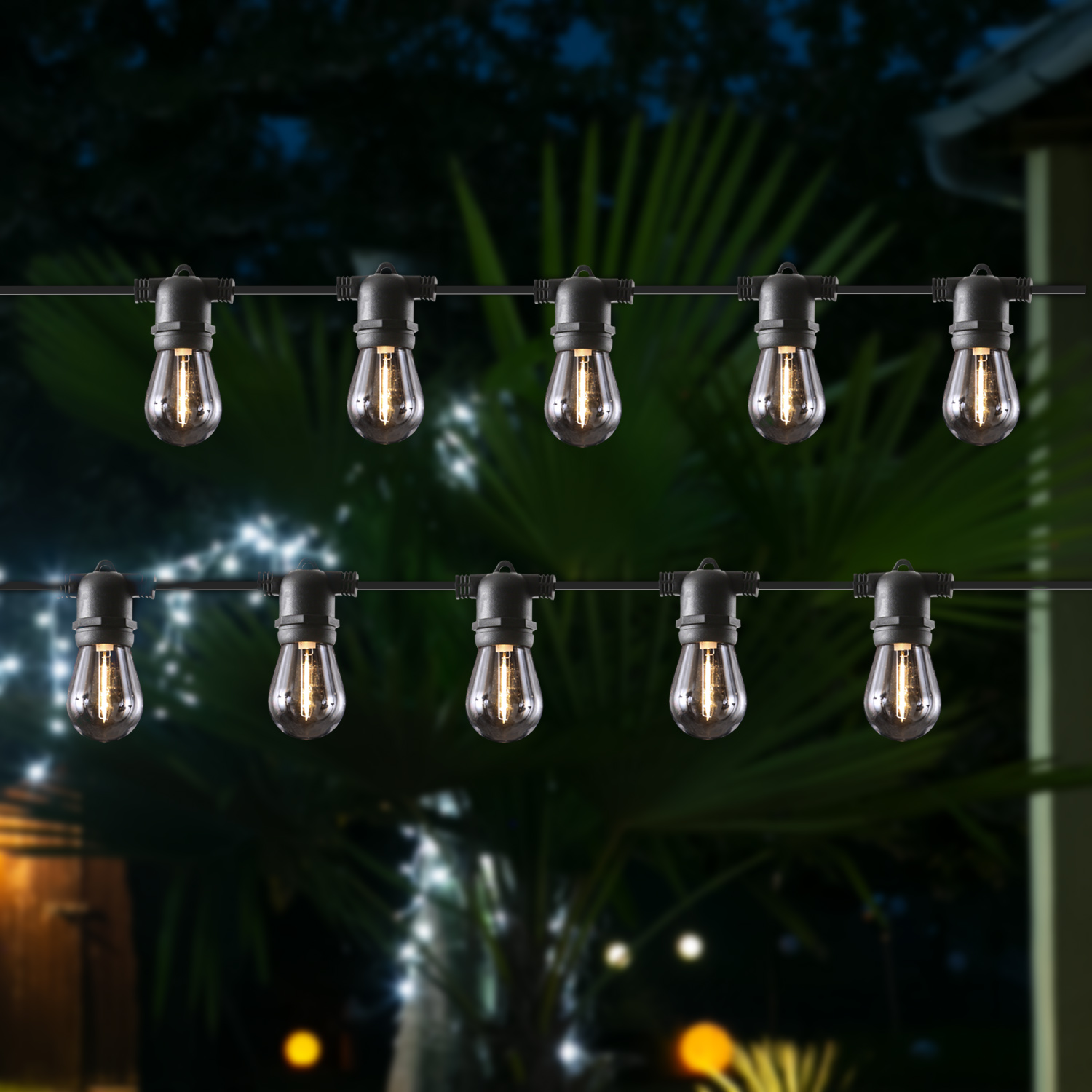 LED Solar Lichterkette CIRCUS - 10 warmweiße Filament LED - L: 4,5m - für Außen - schwarz LED Solar Lichterkette CIRCUS - 10 warmweiße Filament LED - L: 4,5m - für Außen - schwarz