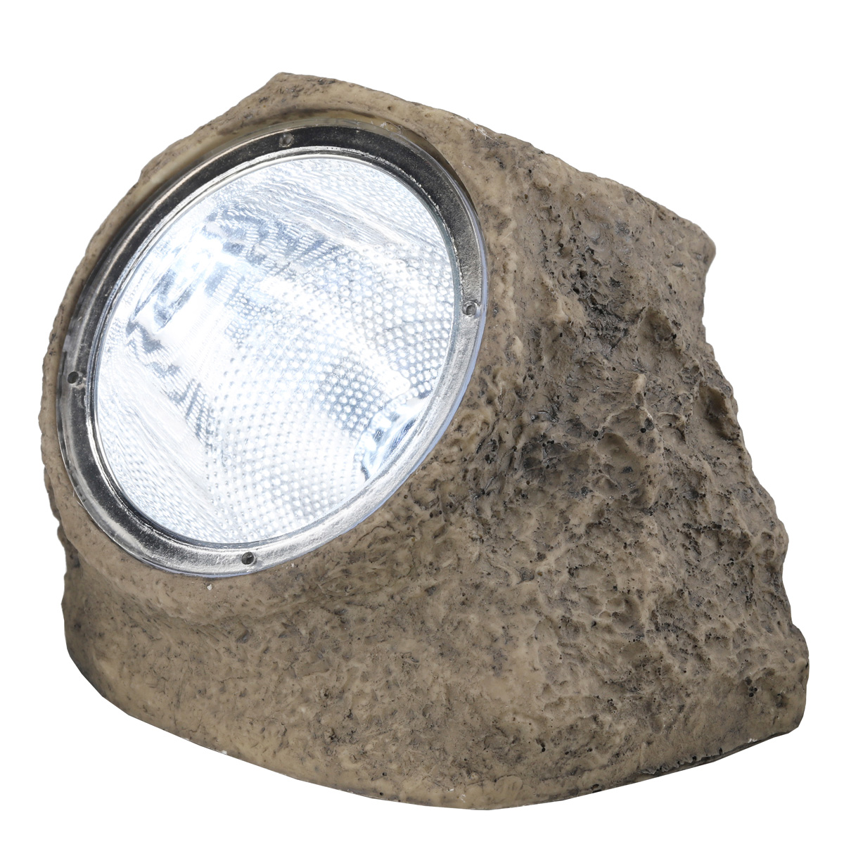 LED Solar Stein "Rocky" - Spot mit 4 kaltweißen LED - Dämmerungssensor - H: 11cm LED Solar Stein "Rocky" - Spot mit 4 kaltweißen LED - Dämmerungssensor - H: 11cm