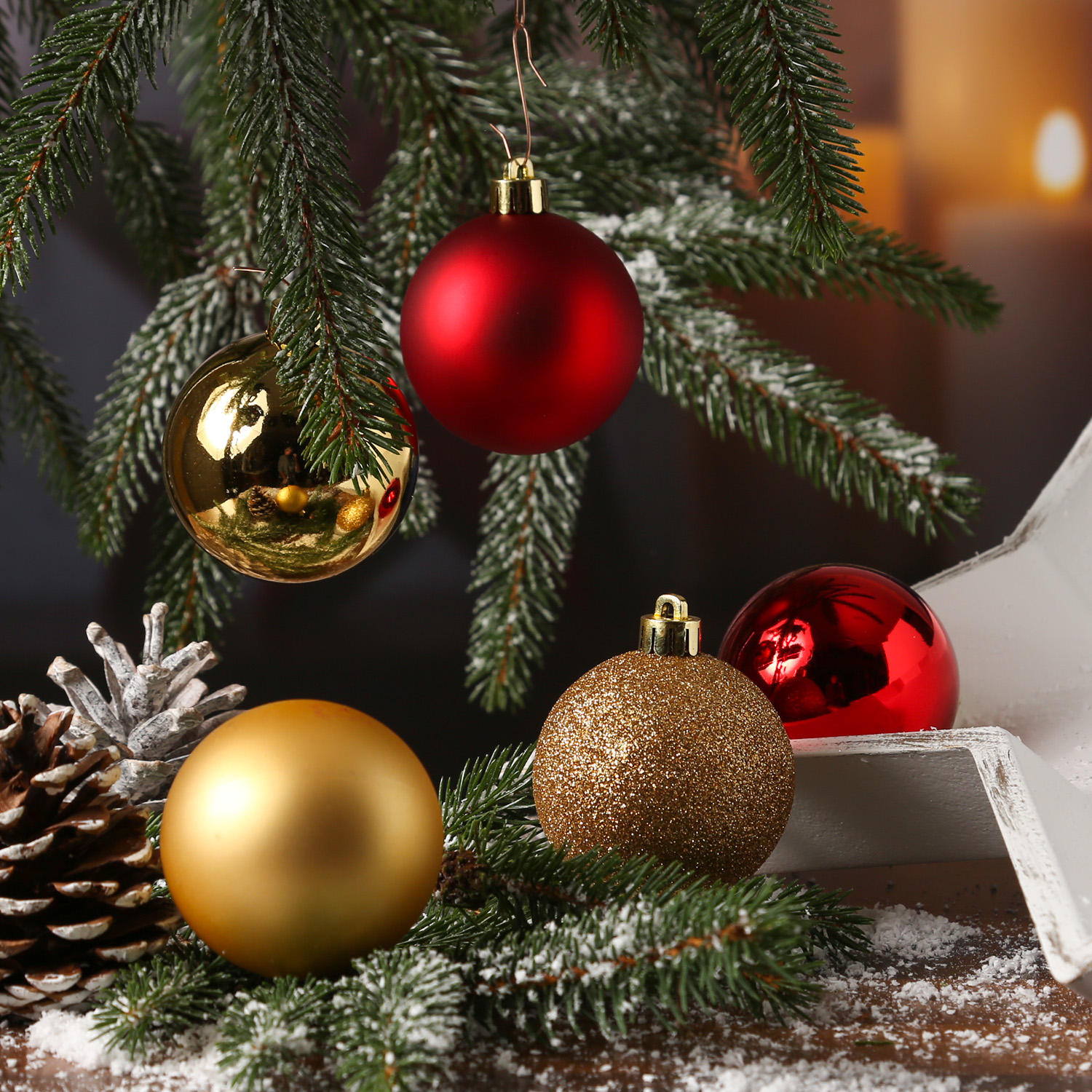 Christbaumkugel - Weihnachtskugel - bruchfest - D: 6cm - glänzend matt glitzernd - gold rot - 30St. Christbaumkugel - Weihnachtskugel - bruchfest - D: 6cm - glänzend matt glitzernd - gold rot - 30St.