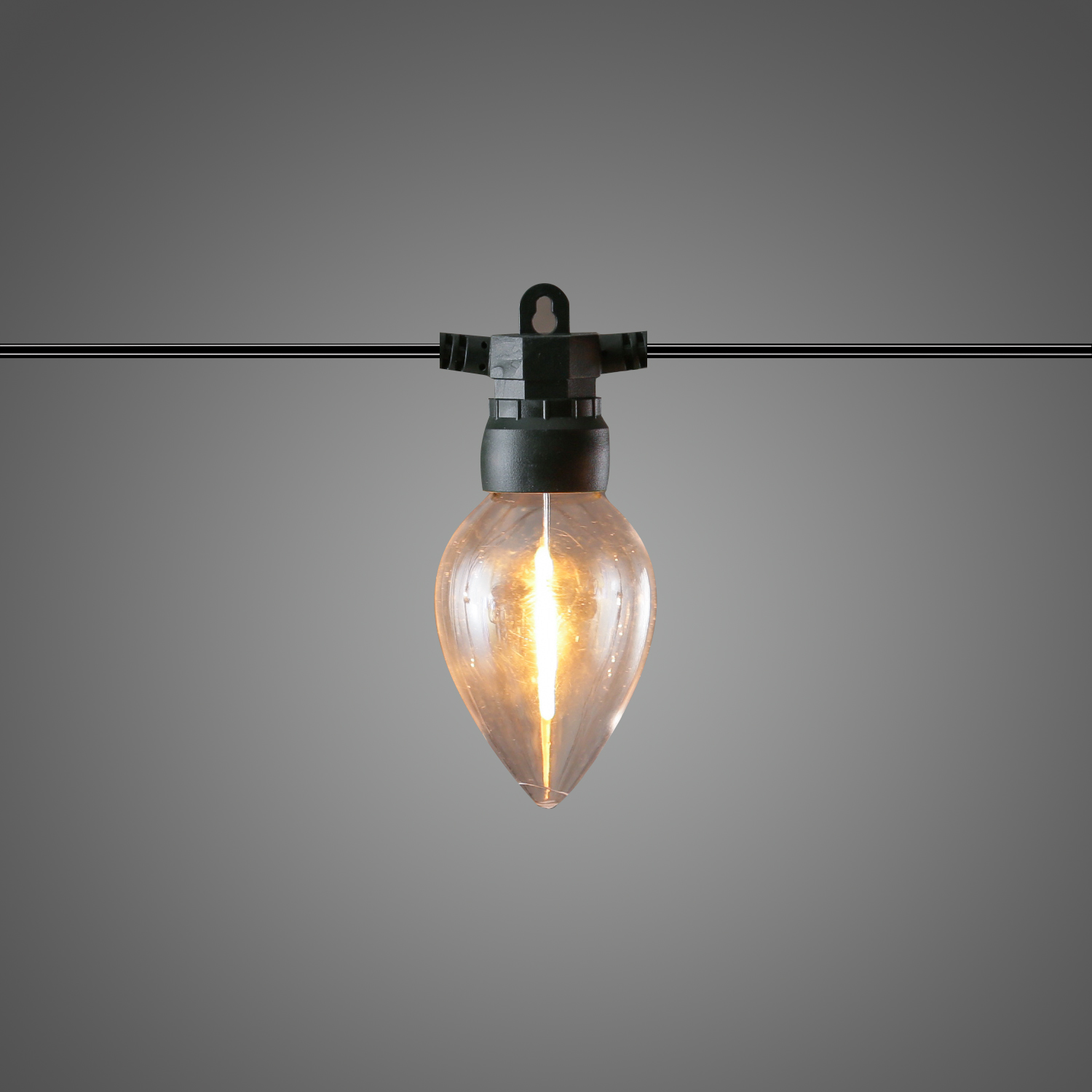 LED Lichterkette mit 8 flackernden Kerzenlampen - Flammeneffekt - L: 3,5m - Timer - für Außen