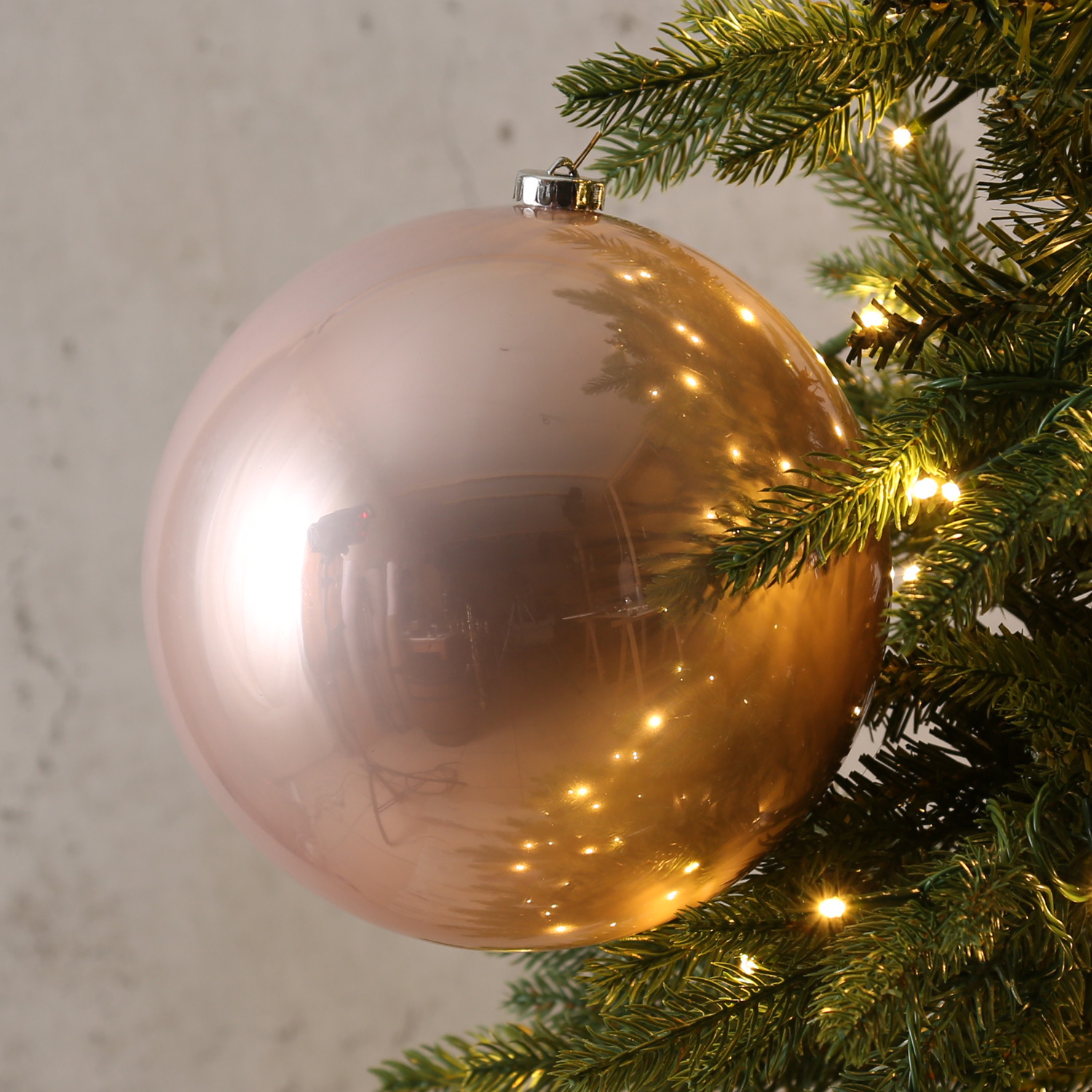 Christbaumkugel - Weihnachtskugel - bruchfest - D: 20cm - glänzend - puderrosa Christbaumkugel - Weihnachtskugel - bruchfest - D: 20cm - glänzend - puderrosa