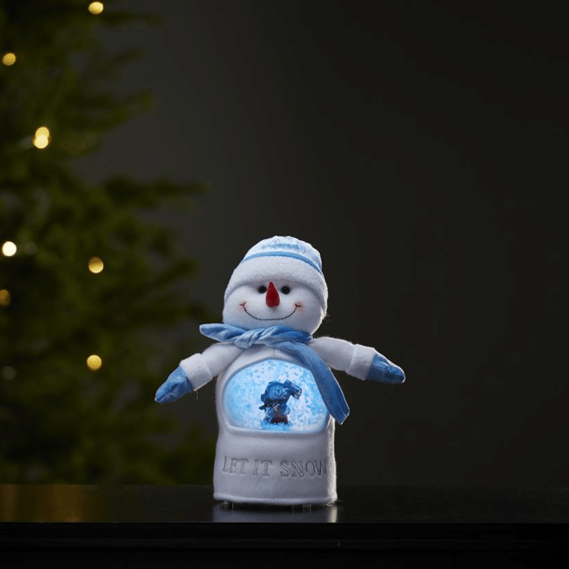 LED Stoff-Figur Schneemann - Schneekugel mit Sensor - 1 warmweiße LED - H: 26cm - Batteriebetrieb LED Stoff-Figur Schneemann - Schneekugel mit Sensor - 1 warmweiße LED - H: 26cm - Batteriebetrieb
