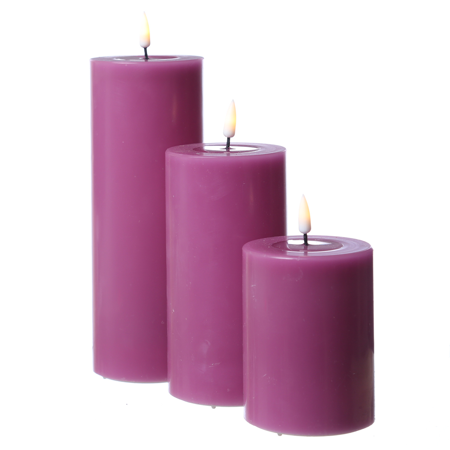 LED Stumpenkerze MIA - Echtwachs - realistische 3D Flamme - H: 15cm - D: 7,5cm - malve LED Stumpenkerze MIA - Echtwachs - realistische 3D Flamme - H: 15cm - D: 7,5cm - malve