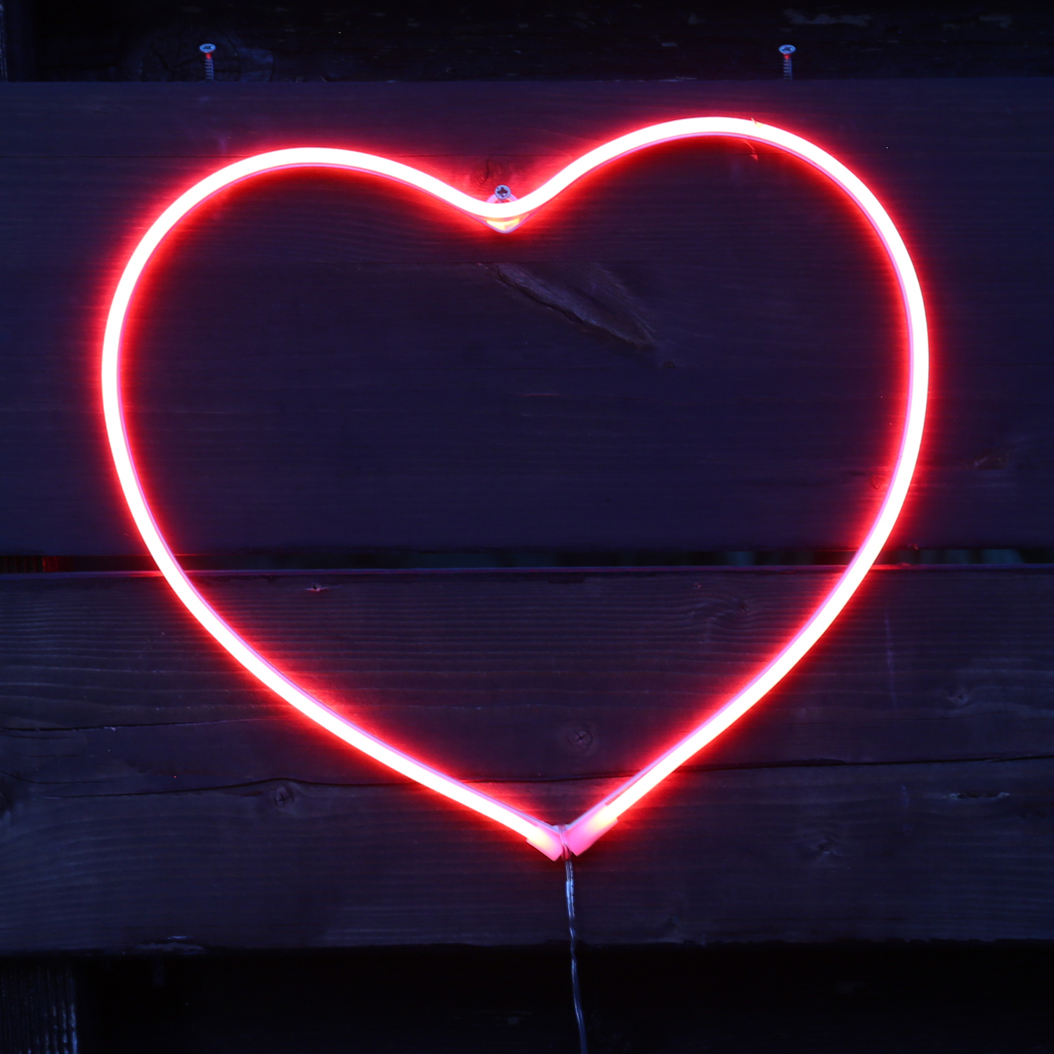 LED Herz - rotes Neon Schild in Herzform - aus Lichtschlauch -H: 27cm - für Innen