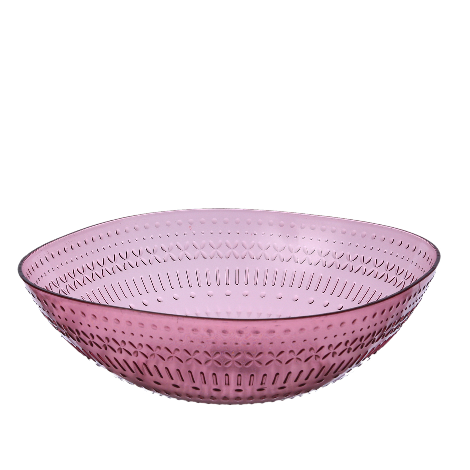 Schüssel - Salatschüssel - lebensmittelecht - Kunststoff - D: 25cm - 2,3l - mit Muster - pink
