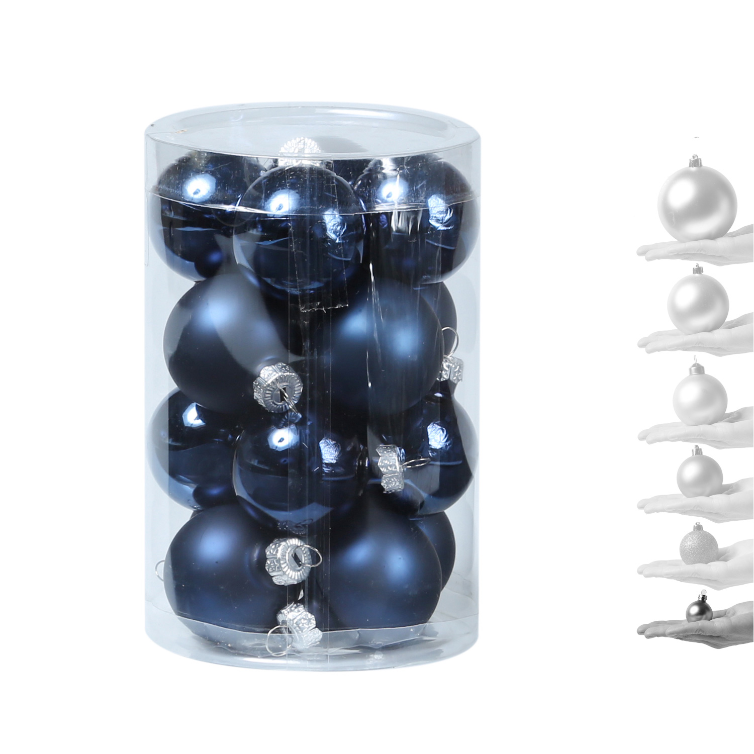 Christbaumkugel - Weihnachtsbaumkugel - Glas - D: 3,5cm - glänzend und matt - dunkelblau - 16er Set Christbaumkugel - Weihnachtsbaumkugel - Glas - D: 3,5cm - glänzend und matt - dunkelblau - 16er Set