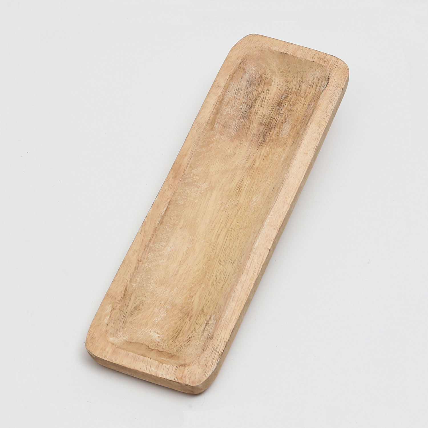 Holztablett - rechteckig - Mangoholz - L: 38cm - H: 2cm - natur, weiß Holztablett - rechteckig - Mangoholz - L: 38cm - H: 2cm - natur, weiß