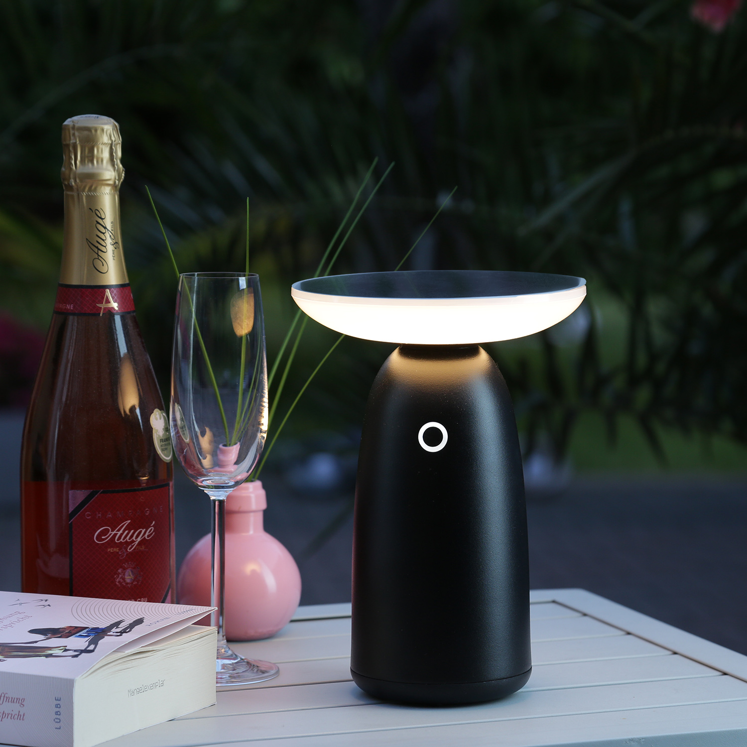 LED Solar Garten Tischleuchte - 3 Helligkeitsstufen - H: 22cm - Lichtsensor - für Außen - schwarz LED Solar Garten Tischleuchte - 3 Helligkeitsstufen - H: 22cm - Lichtsensor - für Außen - schwarz