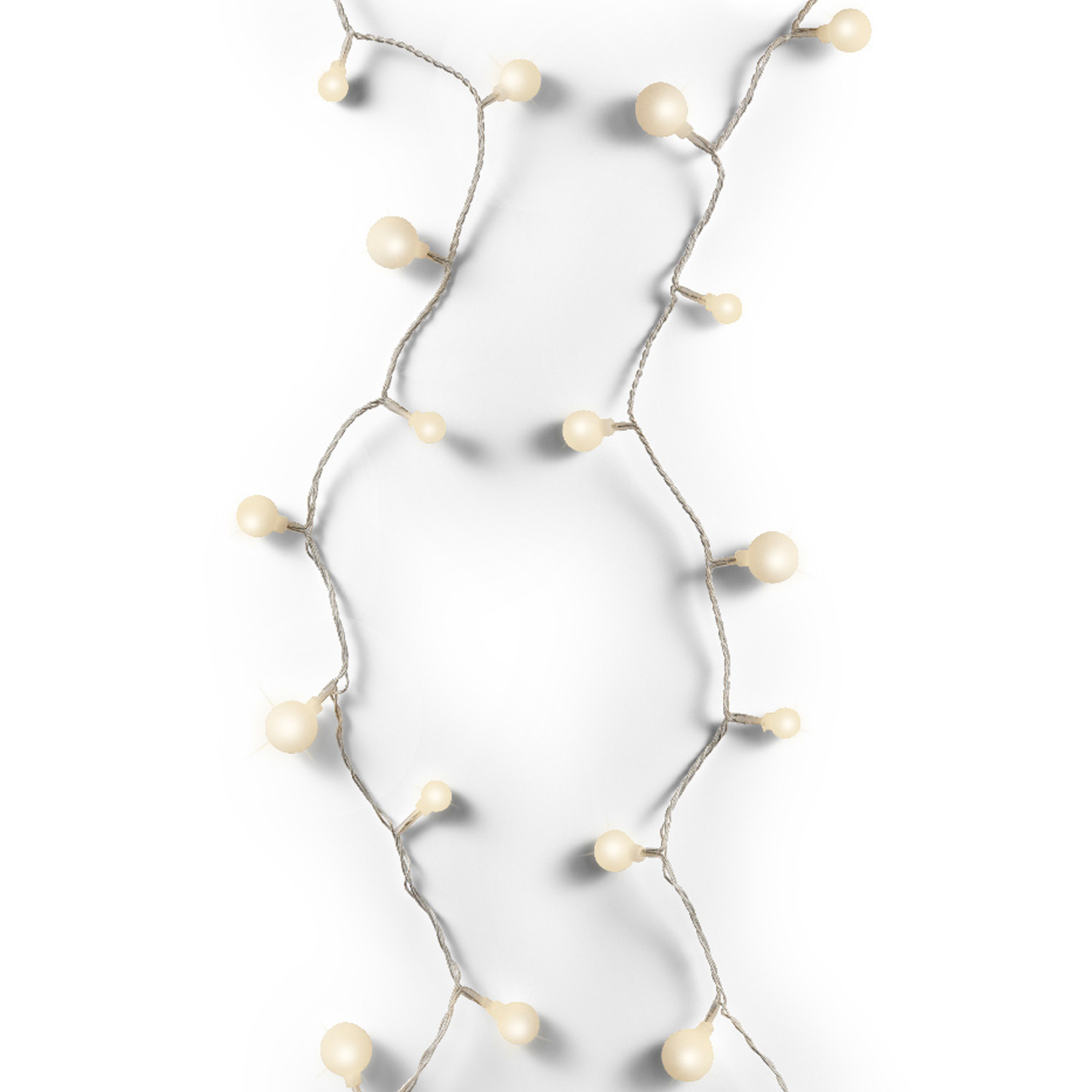 LED Lichterkette BERRY - 240 warmweiße opale Kugeln - 3 unterschiedliche Größen - L: 18m - für Außen LED Lichterkette BERRY - 240 warmweiße opale Kugeln - 3 unterschiedliche Größen - L: 18m - für Außen