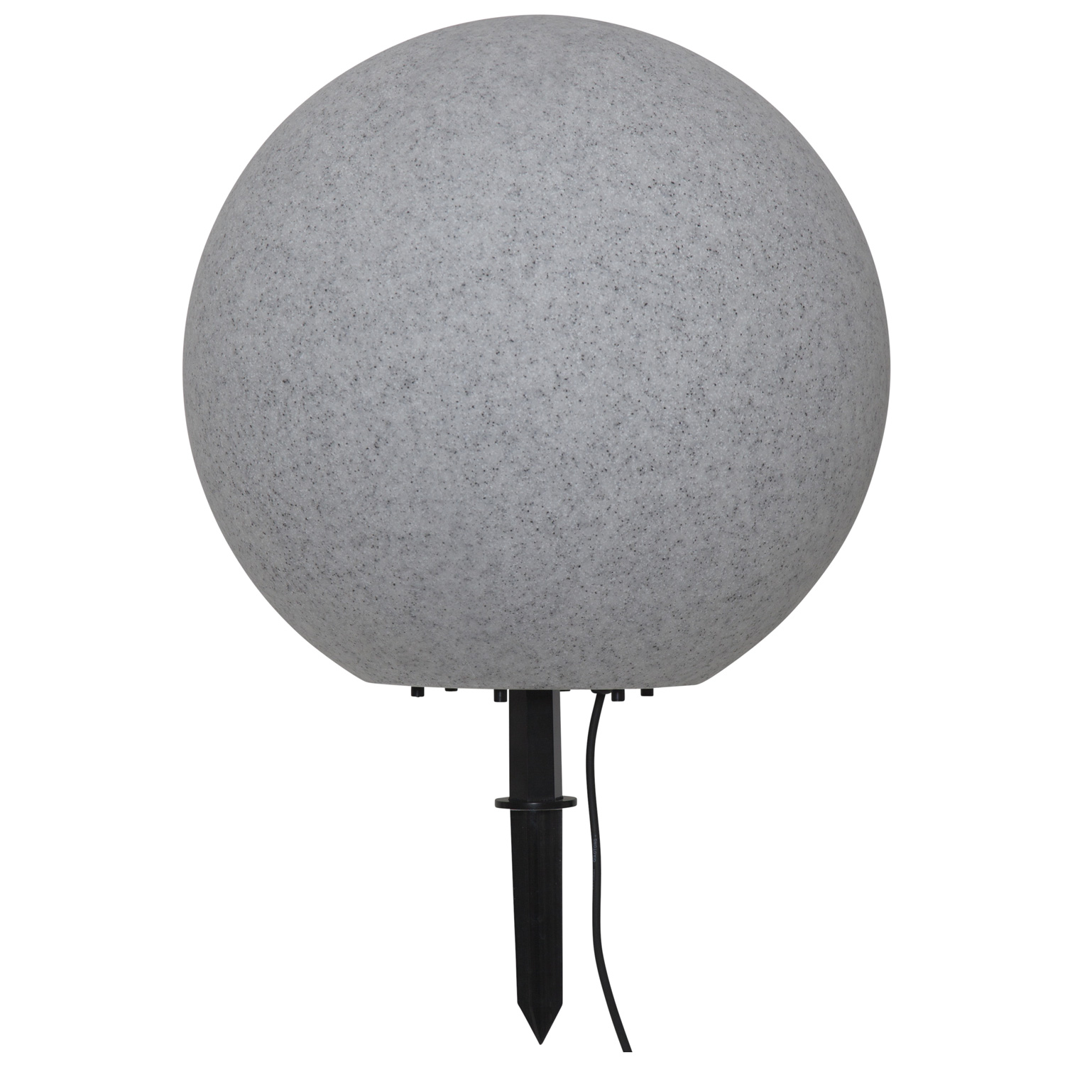 Gartenkugel STONE - Erdspieß - H: 48cm - D: 50cm - Fassung E27 - Kabel - Außen - grau Gartenkugel STONE - Erdspieß - H: 48cm - D: 50cm - Fassung E27 - Kabel - Außen - grau