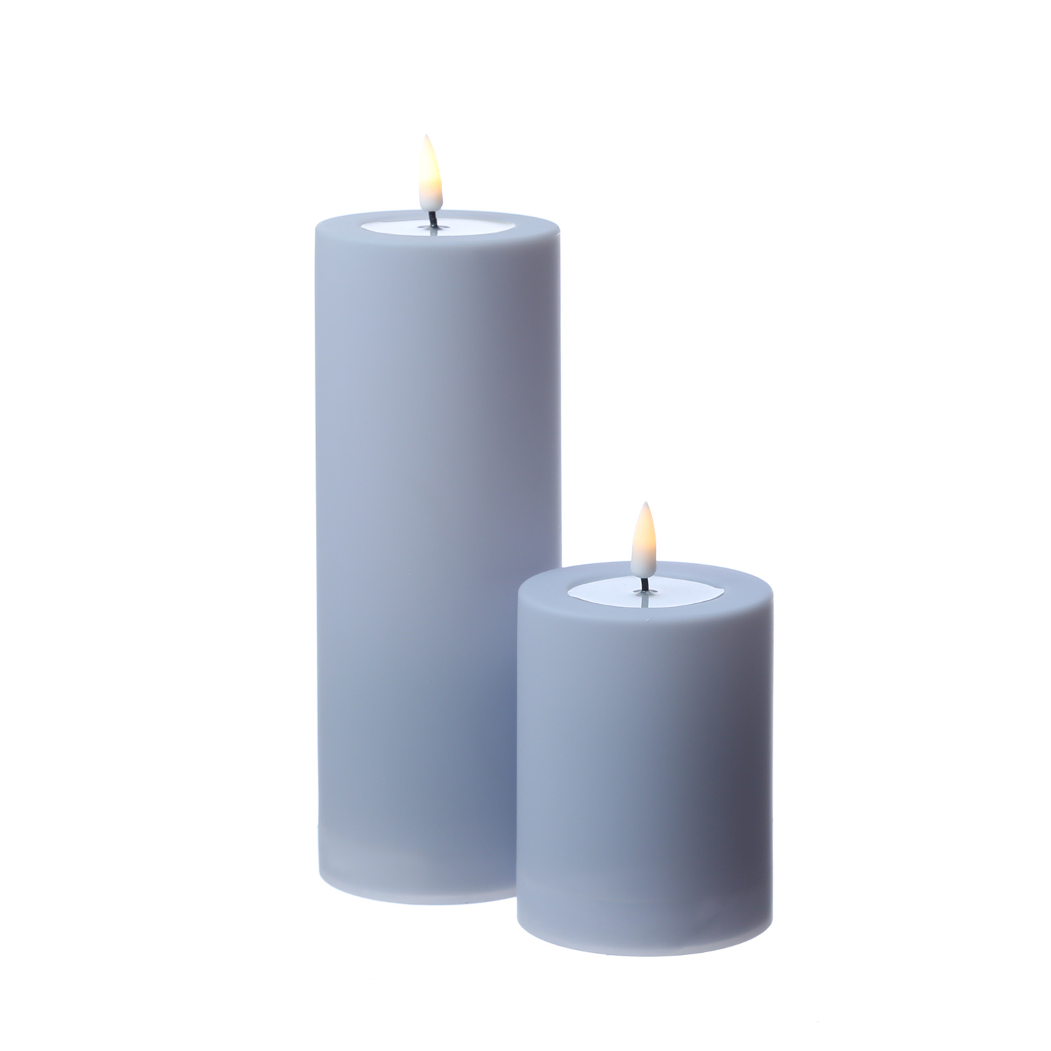 LED Stumpenkerze MIA - Kunststoff - realistische 3D Flamme - H: 10cm - outdoor - pastellblau LED Stumpenkerze MIA - Kunststoff - realistische 3D Flamme - H: 10cm - outdoor - pastellblau