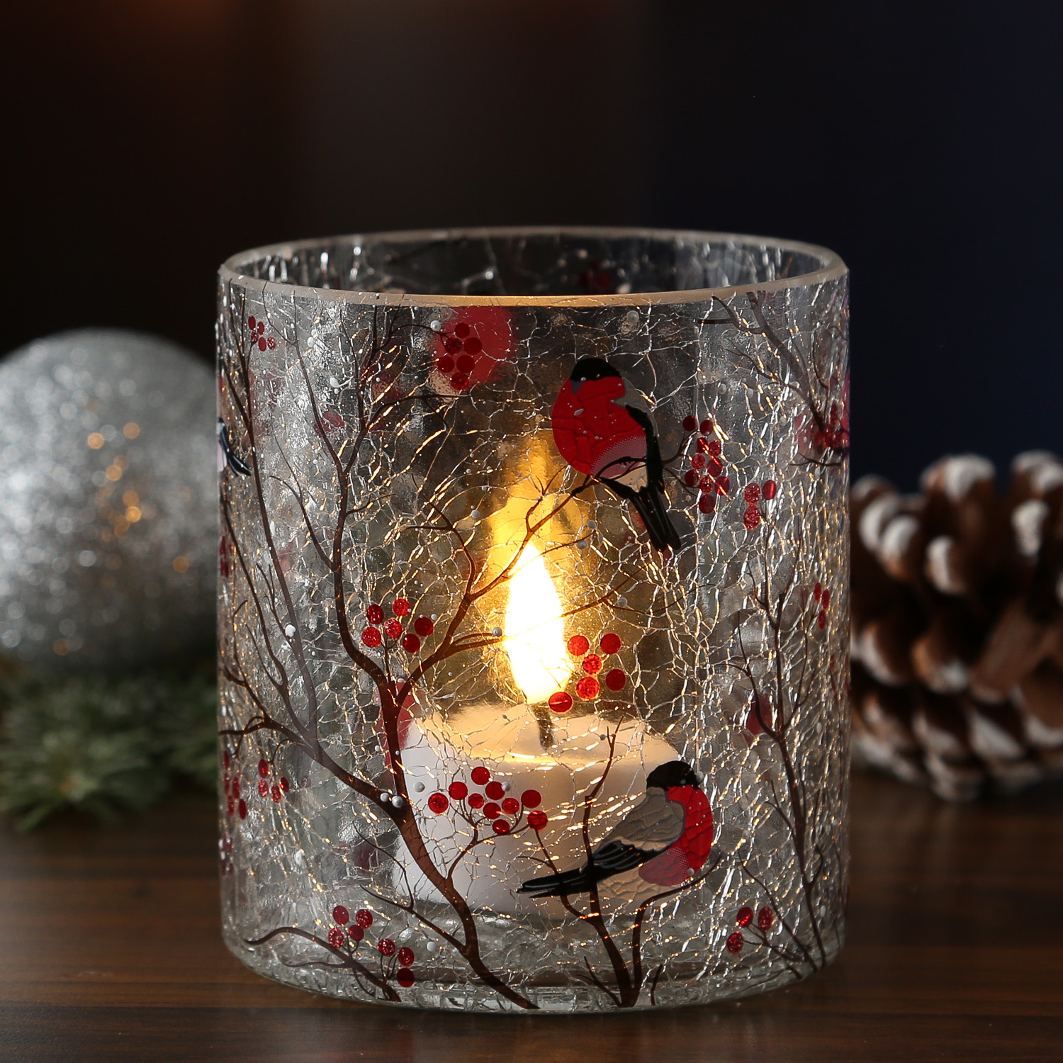 Teelichthalter GIMPEL - gebrochenes Glas - H: 10cm - D: 9cm - transparent, bunt Teelichthalter GIMPEL - gebrochenes Glas - H: 10cm - D: 9cm - transparent, bunt