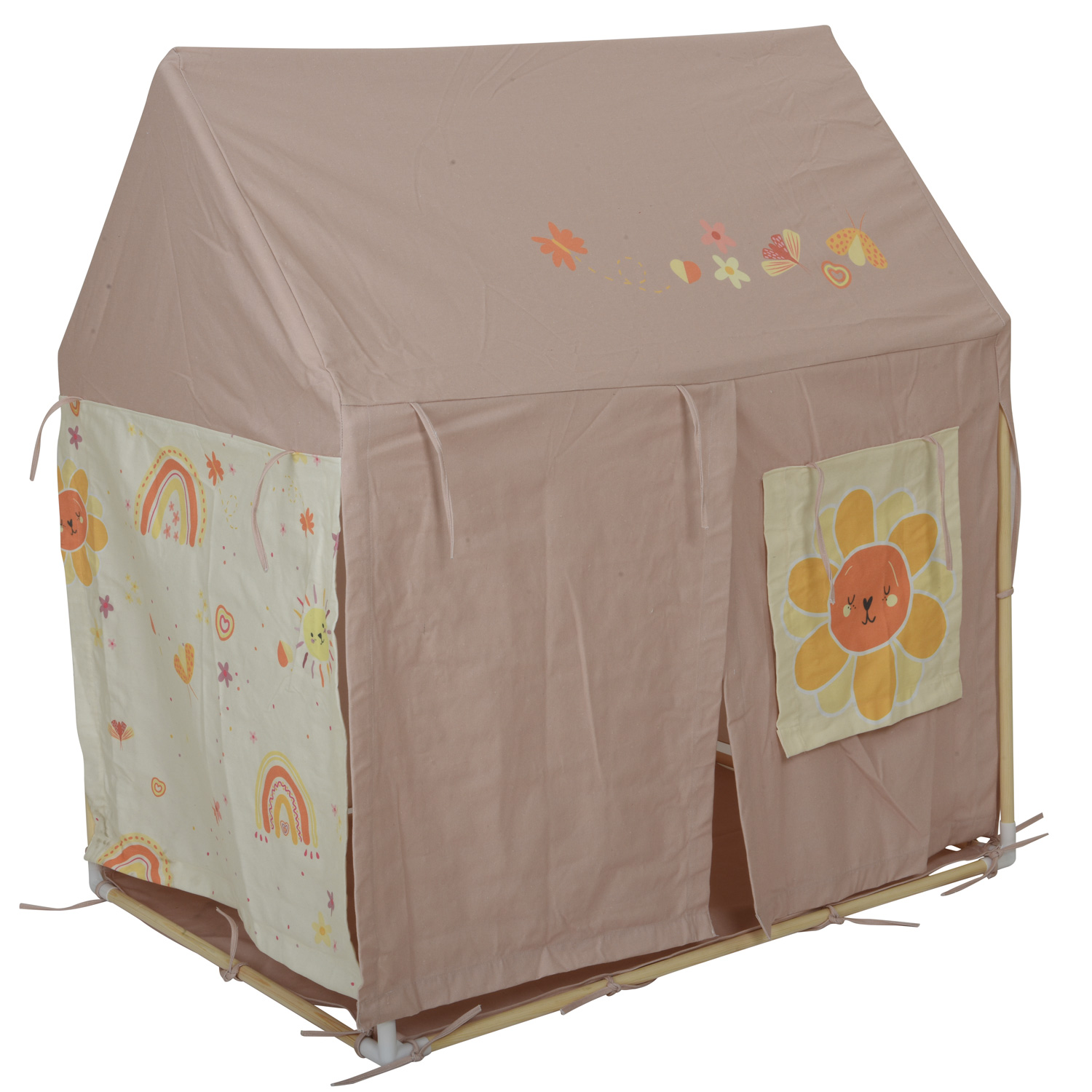 Spielzelt Blume YOKO - Spielhaus für Kinder - Polyester u. Baumwolle - L: 1,10m - H: 1,20m - beige