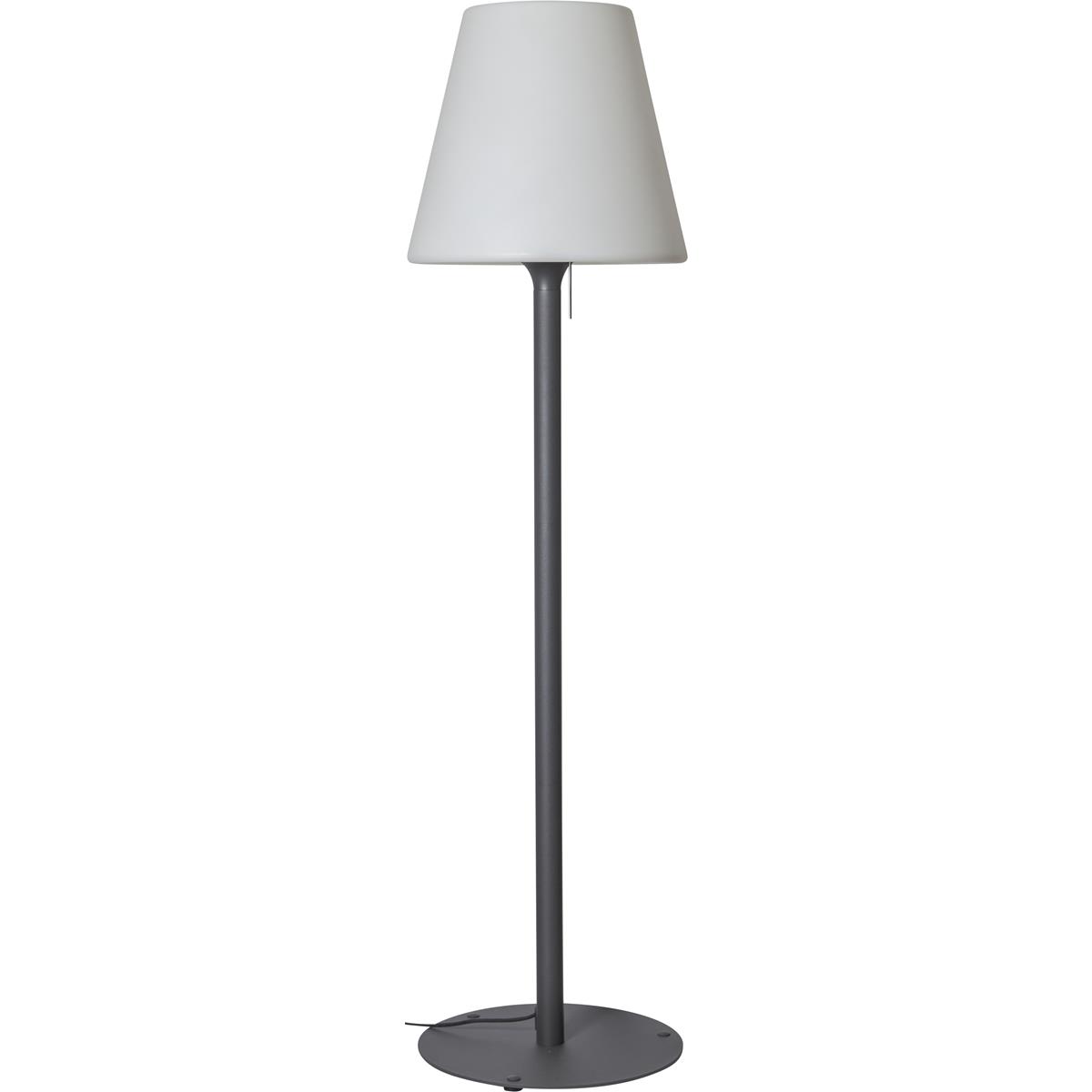 Garten Beistelllampe/Stehlampe - H: 187cm - weißer Lampenschirm, D: 50cm - E27 Fassung - Outdoor Garten Beistelllampe/Stehlampe - H: 187cm - weißer Lampenschirm, D: 50cm - E27 Fassung - Outdoor
