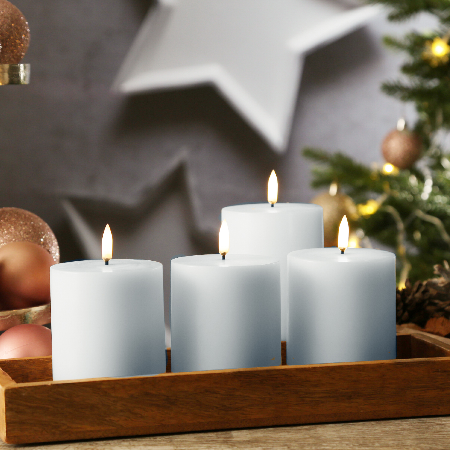 LED Kerzenset THEA - inkl. Batterien/Fernbedienung - H: 10cm - bis zu 1000 Std. - weiß - 4er Set LED Kerzenset THEA - inkl. Batterien/Fernbedienung - H: 10cm - bis zu 1000 Std. - weiß - 4er Set