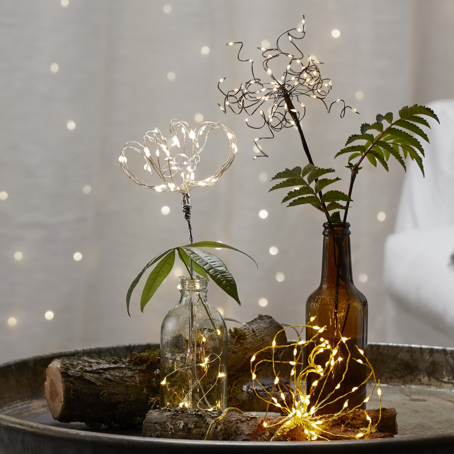 LED-Lichterbouquet Firework - silber - 20 Äste, 60 daylight LED - H: 42cm - Batterie - Timer LED-Lichterbouquet Firework - silber - 20 Äste, 60 daylight LED - H: 42cm - Batterie - Timer