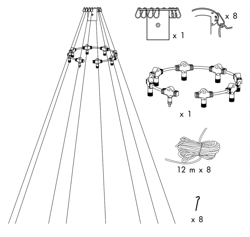 System LED White | Fahnenmast-Zubehör-Set | koppelbar | exkl. Trafo