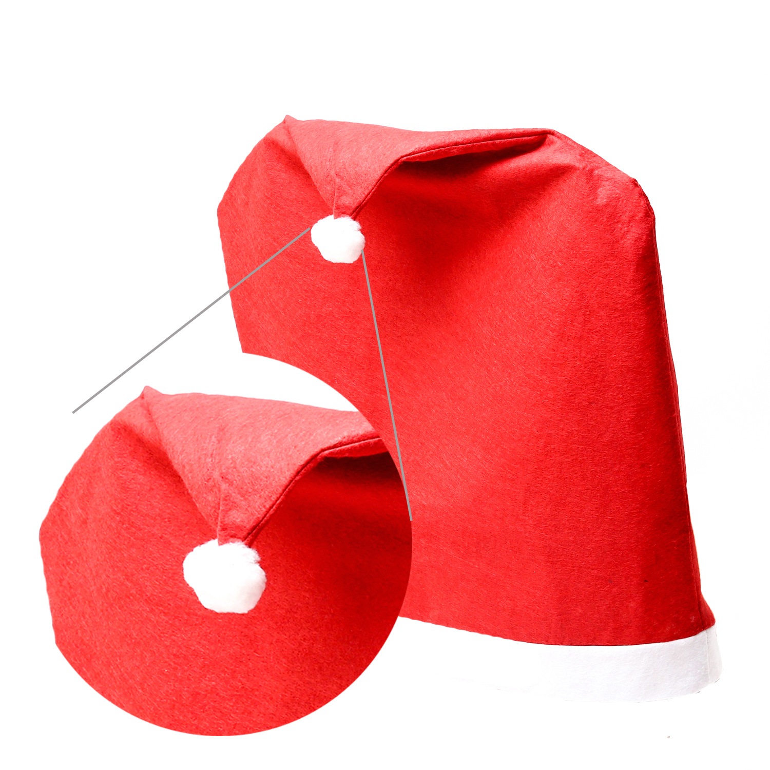Stuhlhussen SANTA - Stuhlbezug als Weihnachtsmütze - L 50cm - H 60cm - rot - 6er Set Stuhlhussen SANTA - Stuhlbezug als Weihnachtsmütze - L 50cm - H 60cm - rot - 6er Set