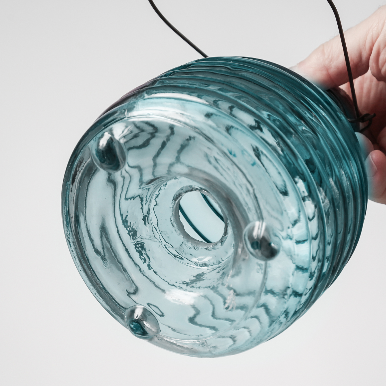 Wespenfänger HONIGTOPF - Wespenfalle - geriffeltes Glas - D: 13cm - H: 17cm