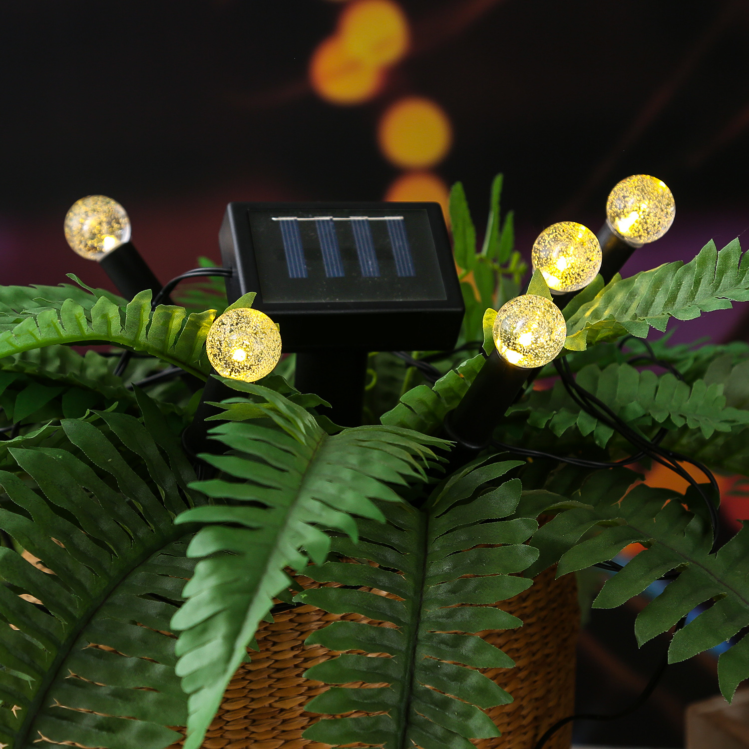 LED Solar Gartenstecker BUBBLES - 5 Erdspieße mit Luftblasen Optik - L: 1,2m - H: 18cm - Lichtsensor LED Solar Gartenstecker BUBBLES - 5 Erdspieße mit Luftblasen Optik - L: 1,2m - H: 18cm - Lichtsensor