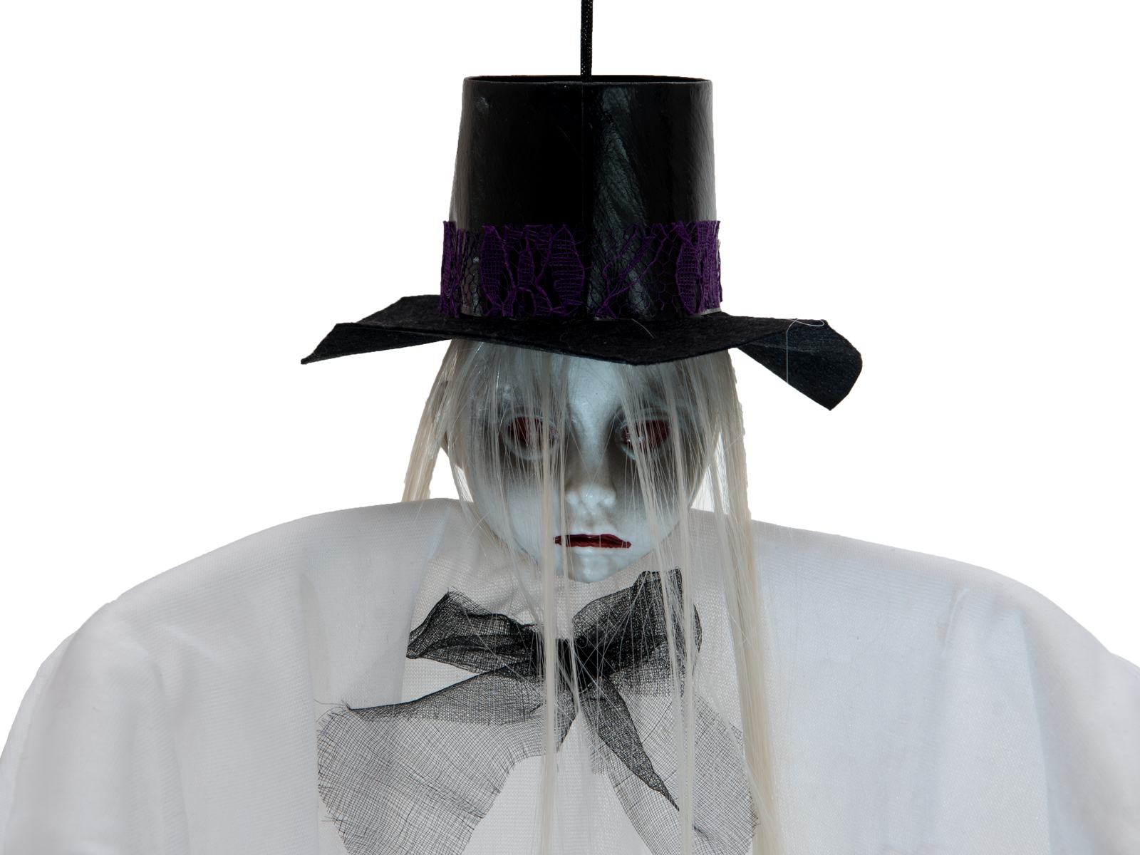 Halloween Figur - weiße Geisterpuppe - 70cm - formbar - zum Aufhängen