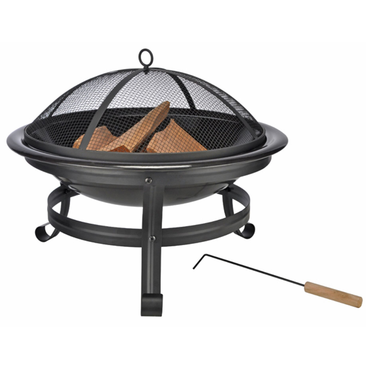 Feuerstelle mit Funkenschutzhaube - 55cm Feuerschale - Stahl - inkl. Schürhaken Feuerstelle mit Funkenschutzhaube - 55cm Feuerschale - Stahl - inkl. Schürhaken