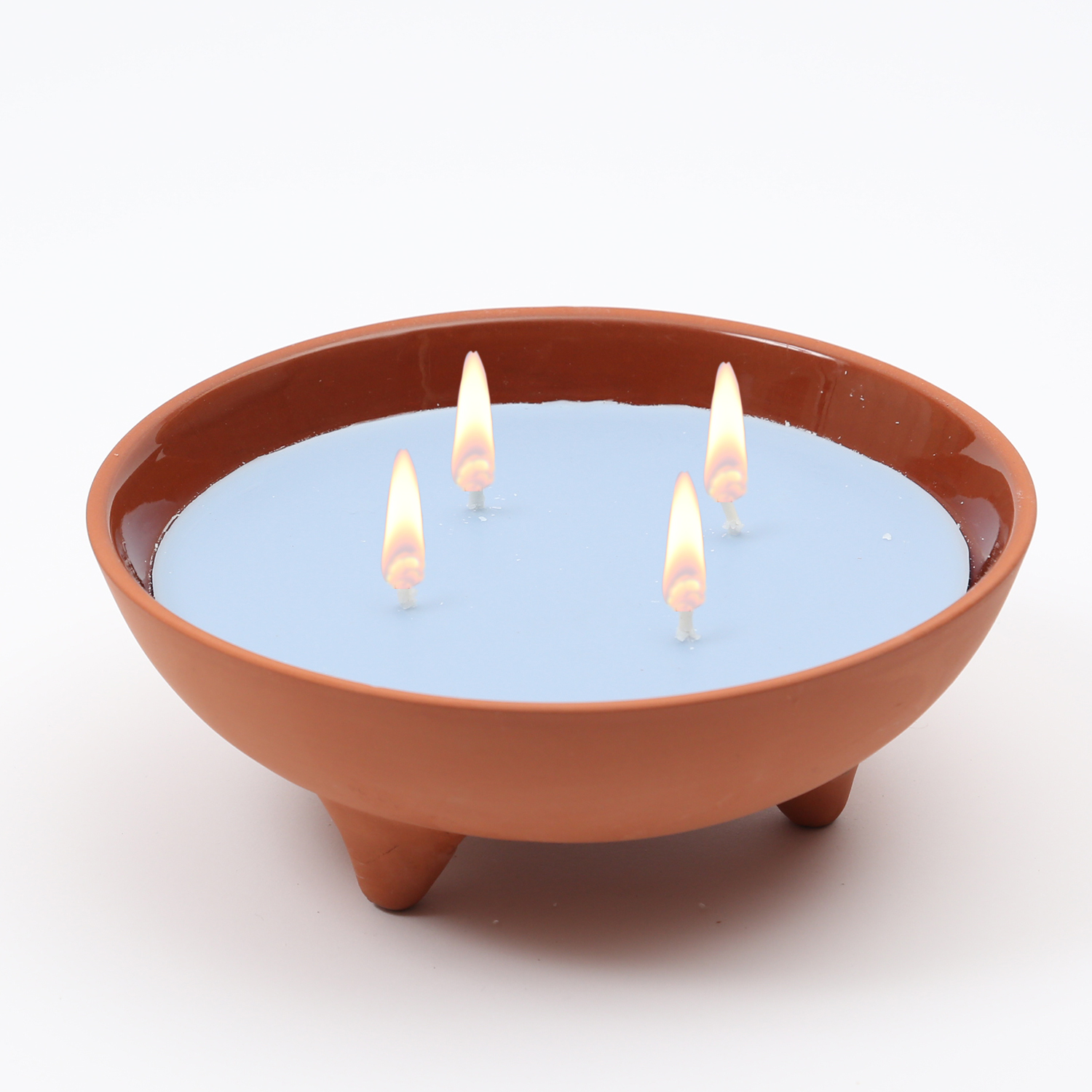 Duftkerze CITRONELLA - Echtwachs in Tonschale - 4 Dochte - gegen Stechmücken - blau Duftkerze CITRONELLA - Echtwachs in Tonschale - 4 Dochte - gegen Stechmücken - blau