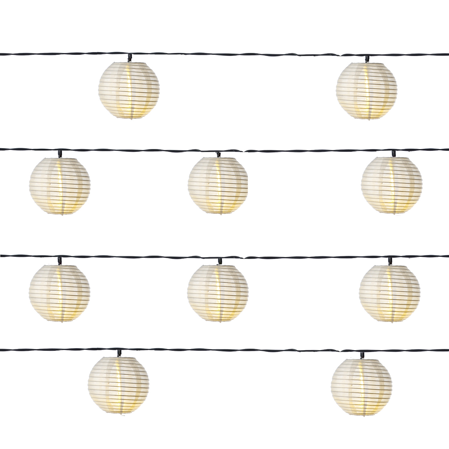 LED Solar Lichterkette LAMPIONS - 10 warmweiße LED - L: 4,5m - 8 Funktionen - Lichtsensor - weiß LED Solar Lichterkette LAMPIONS - 10 warmweiße LED - L: 4,5m - 8 Funktionen - Lichtsensor - weiß