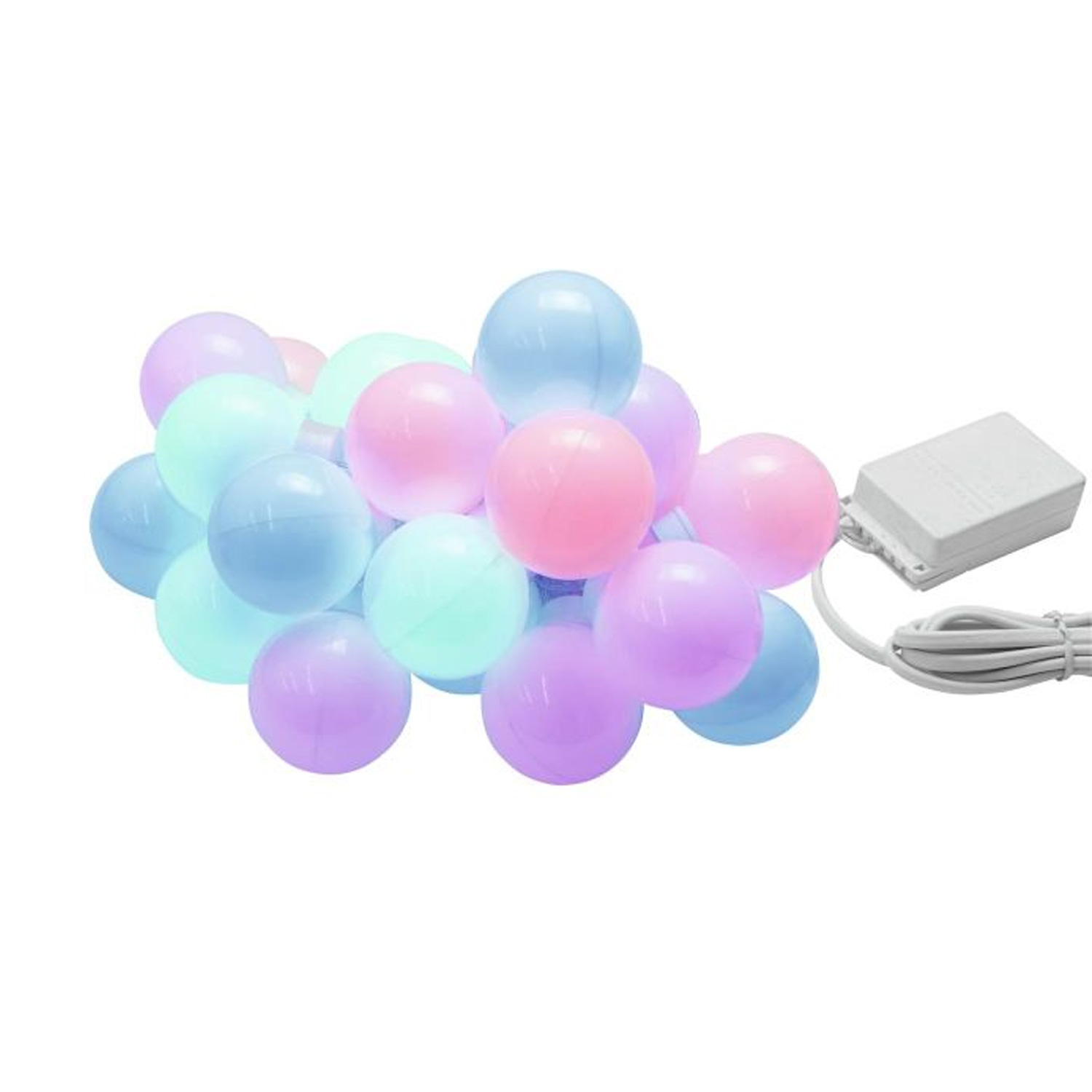 LED Party Balls Lichterkette - 20 Kugeln - 8 Programme - 4 Farbig - 690m