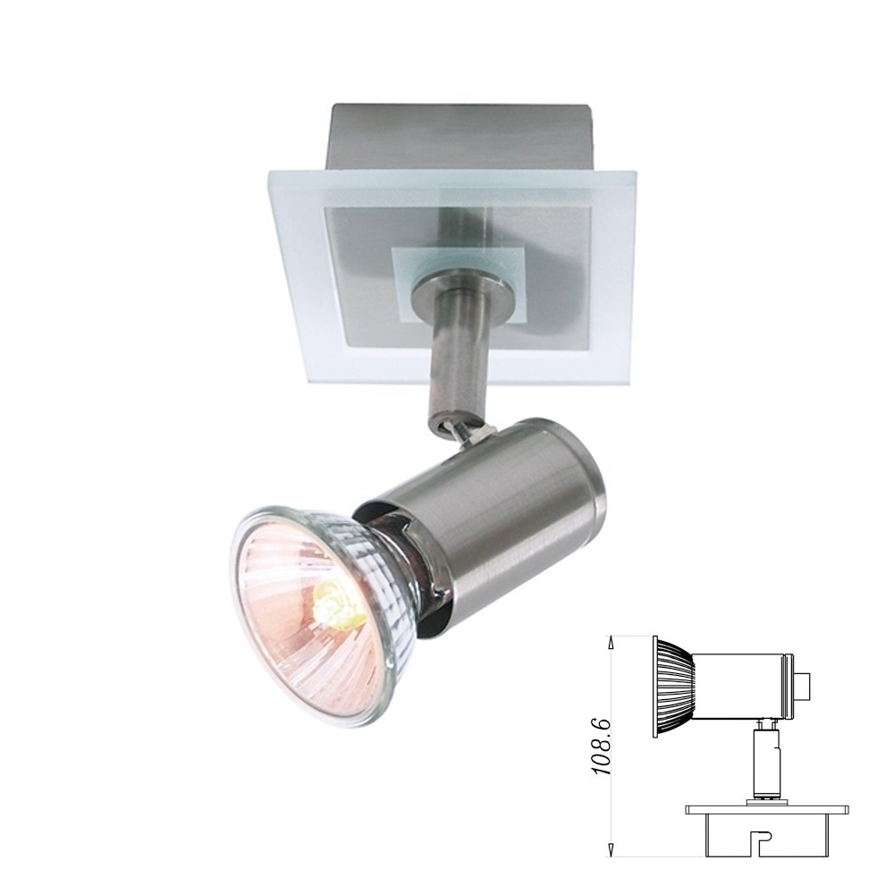 Deckenaufbauleuchte Match II 1-flammig - max 50W - Satinglas/Edelstahl - 8x8x10,8cm Deckenaufbauleuchte Match II 1-flammig - max 50W - Satinglas/Edelstahl - 8x8x10,8cm