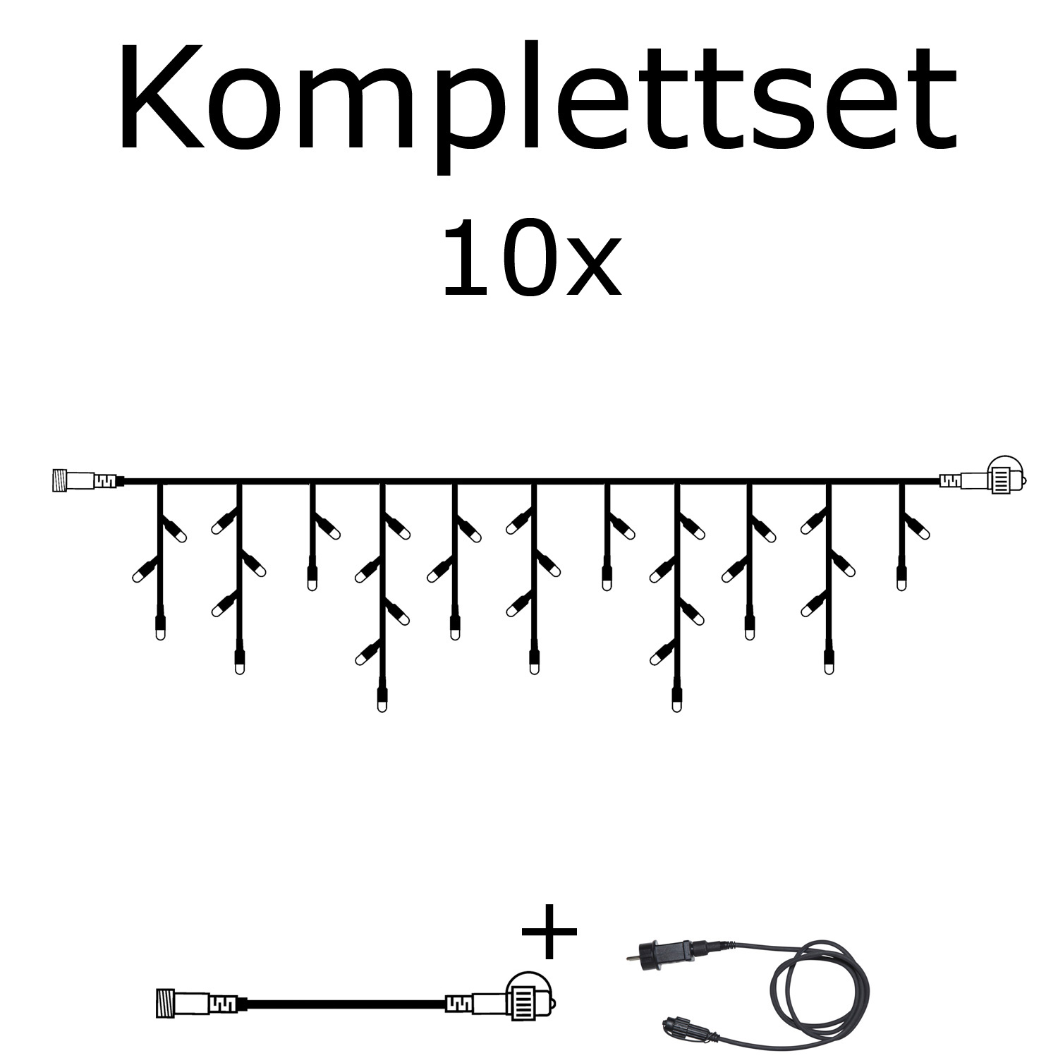 SYSTEM 24 KOMPLETT SET 15m - LED Lichtervorhang Eisregen 15x0,7m - Icicle für Dachrinne, Terrasse SYSTEM 24 KOMPLETT SET 15m - LED Lichtervorhang Eisregen 15x0,7m - Icicle für Dachrinne, Terrasse