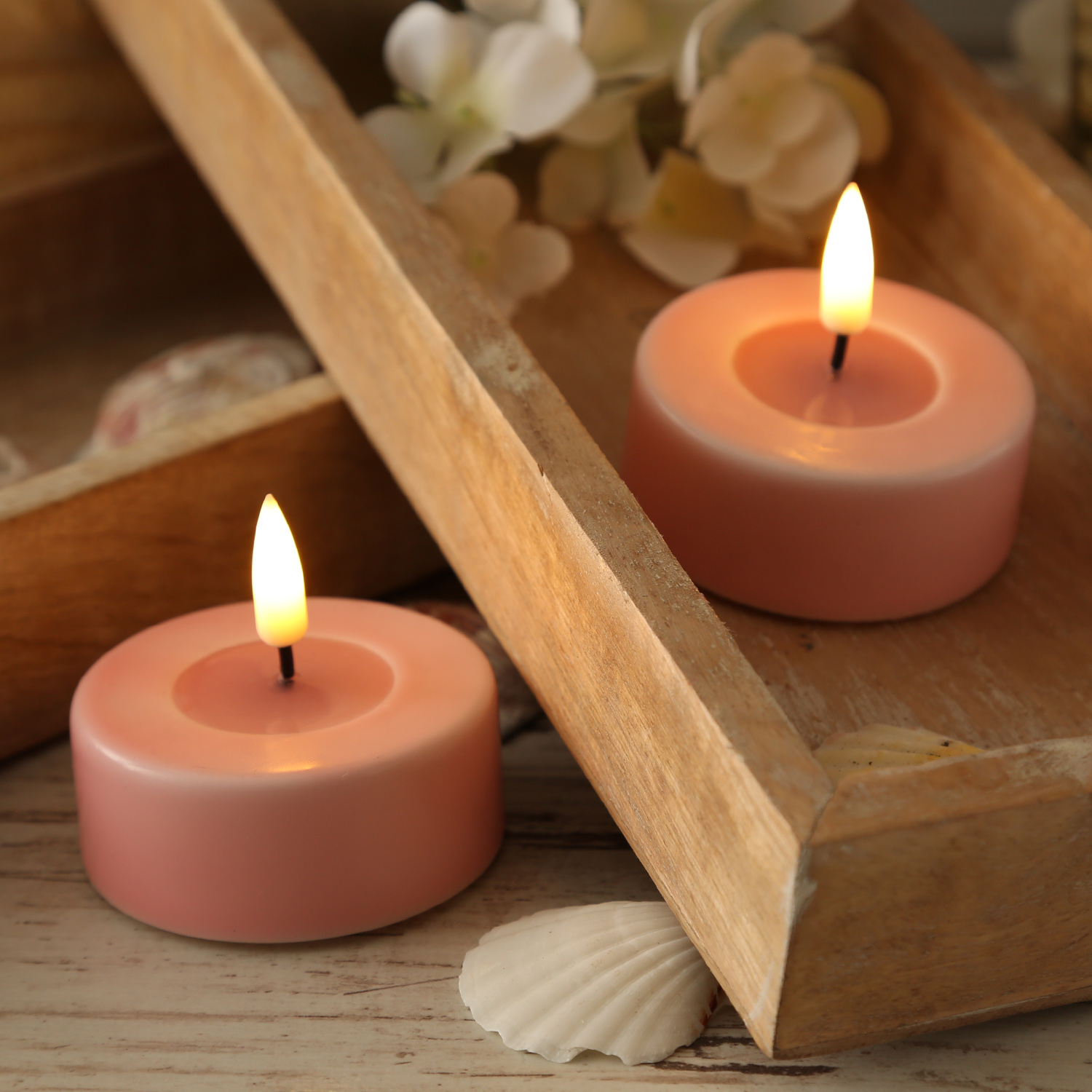 LED Teelichter MIA - Kunststoff - realistische 3D Flamme - D: 6,1cm - rosa - 2 Stk. LED Teelichter MIA - Kunststoff - realistische 3D Flamme - D: 6,1cm - rosa - 2 Stk.