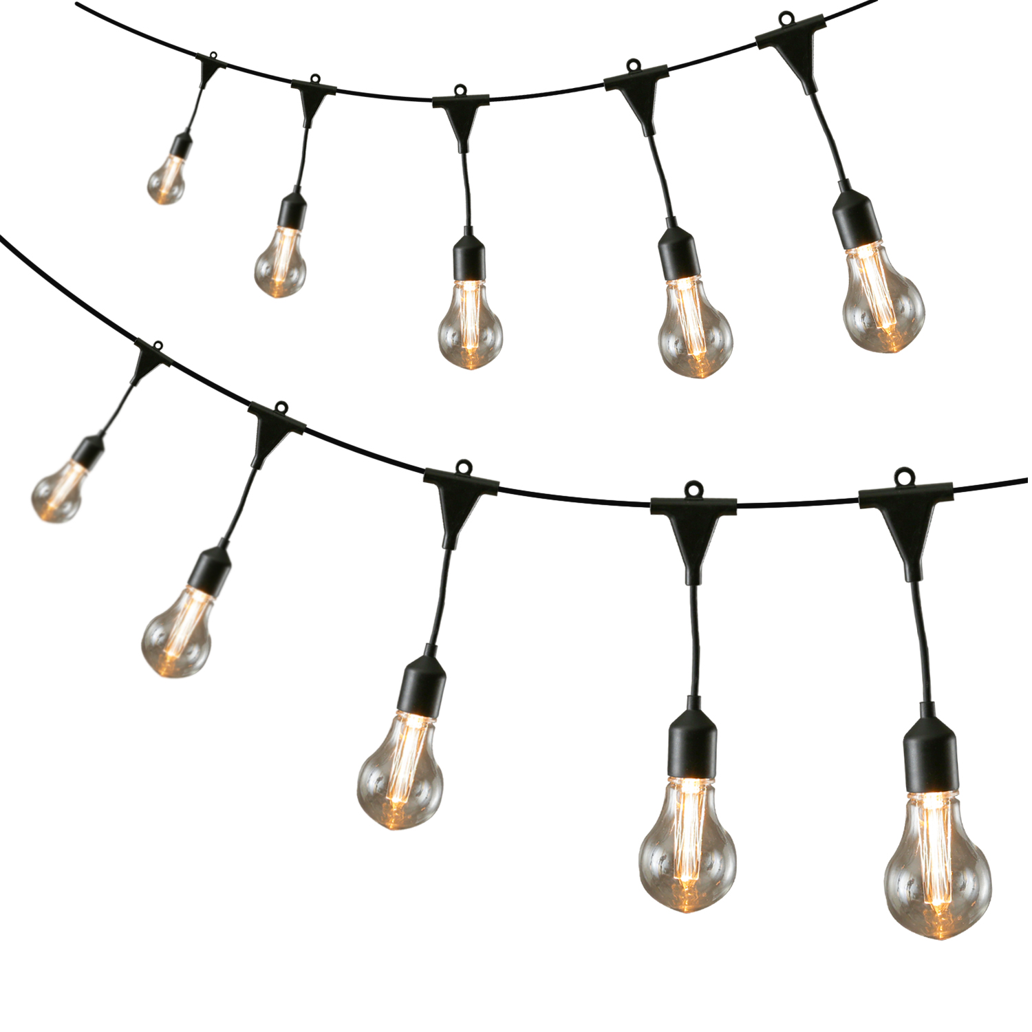 LED Lichterkette GLÜHBIRNE - 20 Filament LED - L: 9,5m - koppelbar bis 100 LED - Trafo - für Außen LED Lichterkette GLÜHBIRNE - 20 Filament LED - L: 9,5m - koppelbar bis 100 LED - Trafo - für Außen
