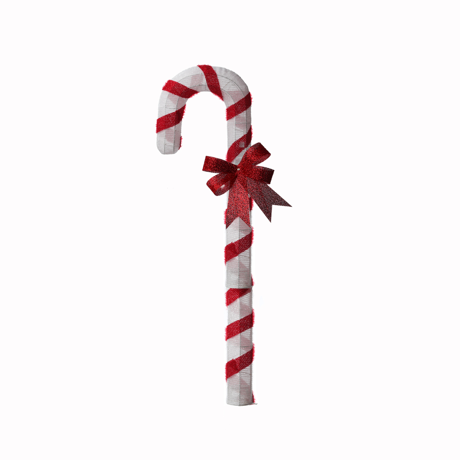 LED Zuckerstange mit Schleife - 48 warmweiße LED - H: 1,2m - Timer - inkl. Trafo - für Außen