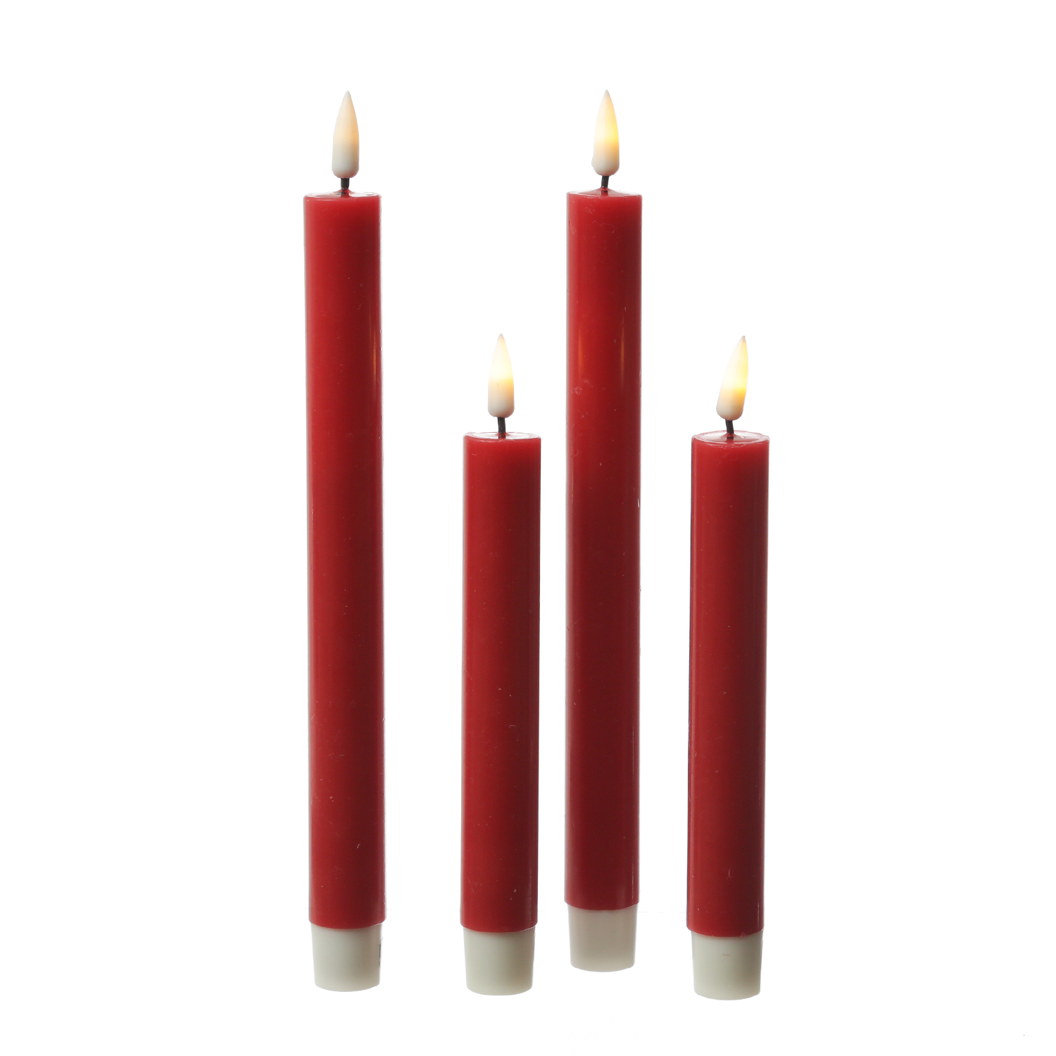 LED Stabkerzen MIA - Echtwachs - realistische 3D Flamme - H: 24cm - Batteriebetrieb - rot - 2 Stk LED Stabkerzen MIA - Echtwachs - realistische 3D Flamme - H: 24cm - Batteriebetrieb - rot - 2 Stk