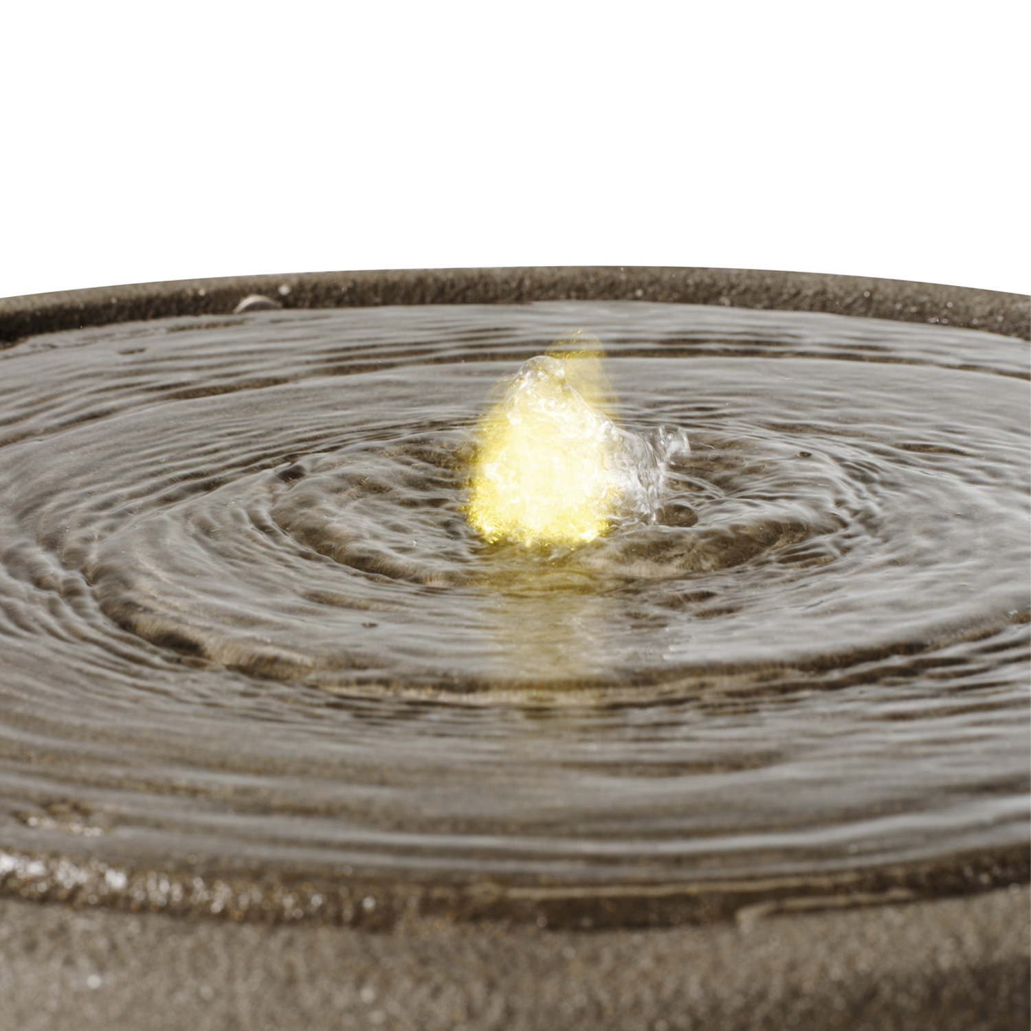 Gartenbrunnen NAPOLI Steinoptik LED Beleuchtung Kreislaufpumpe