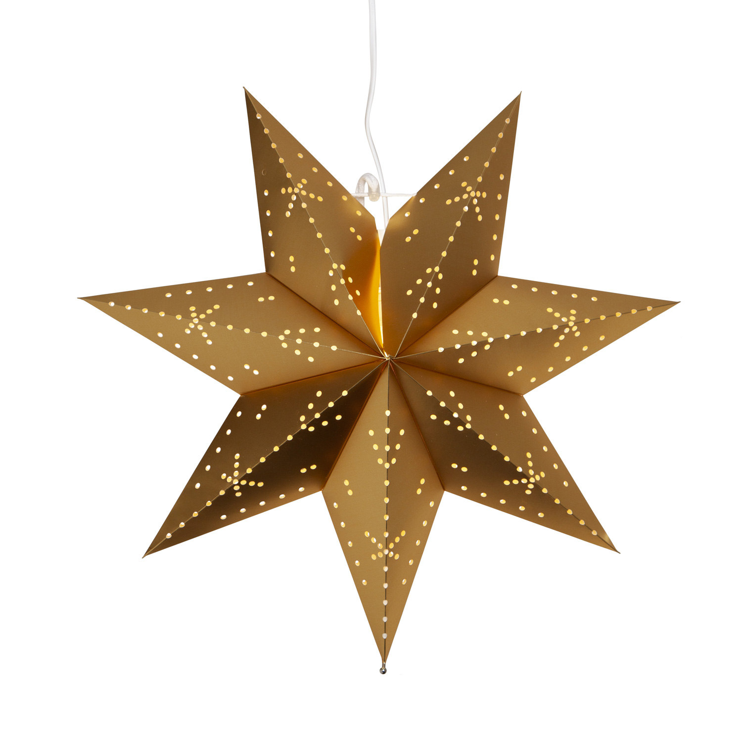 Papierstern CLASSIC - hängend - 7-zackig - D: 45cm - inkl. E14 Fassung u. Kabel - gold Papierstern CLASSIC - hängend - 7-zackig - D: 45cm - inkl. E14 Fassung u. Kabel - gold