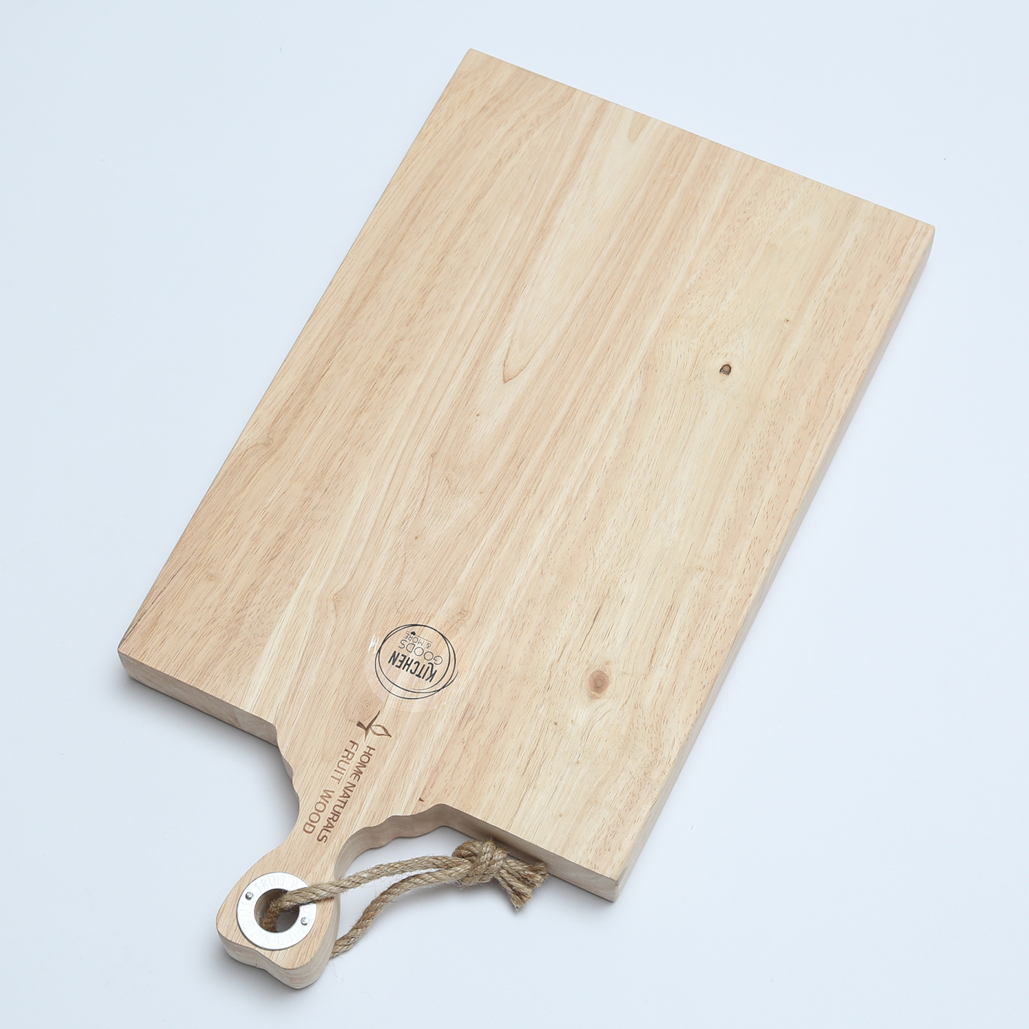 Schneidebrett - Servierbrett - Mangoholz - Kordel - L: 48cm - B: 26,5cm - natur